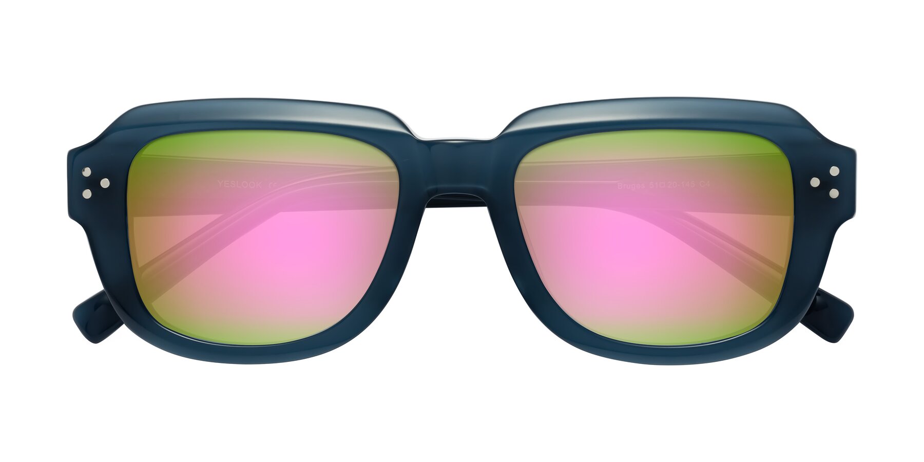 Folded Front of Bruges in Blue with Pink Mirrored Lenses
