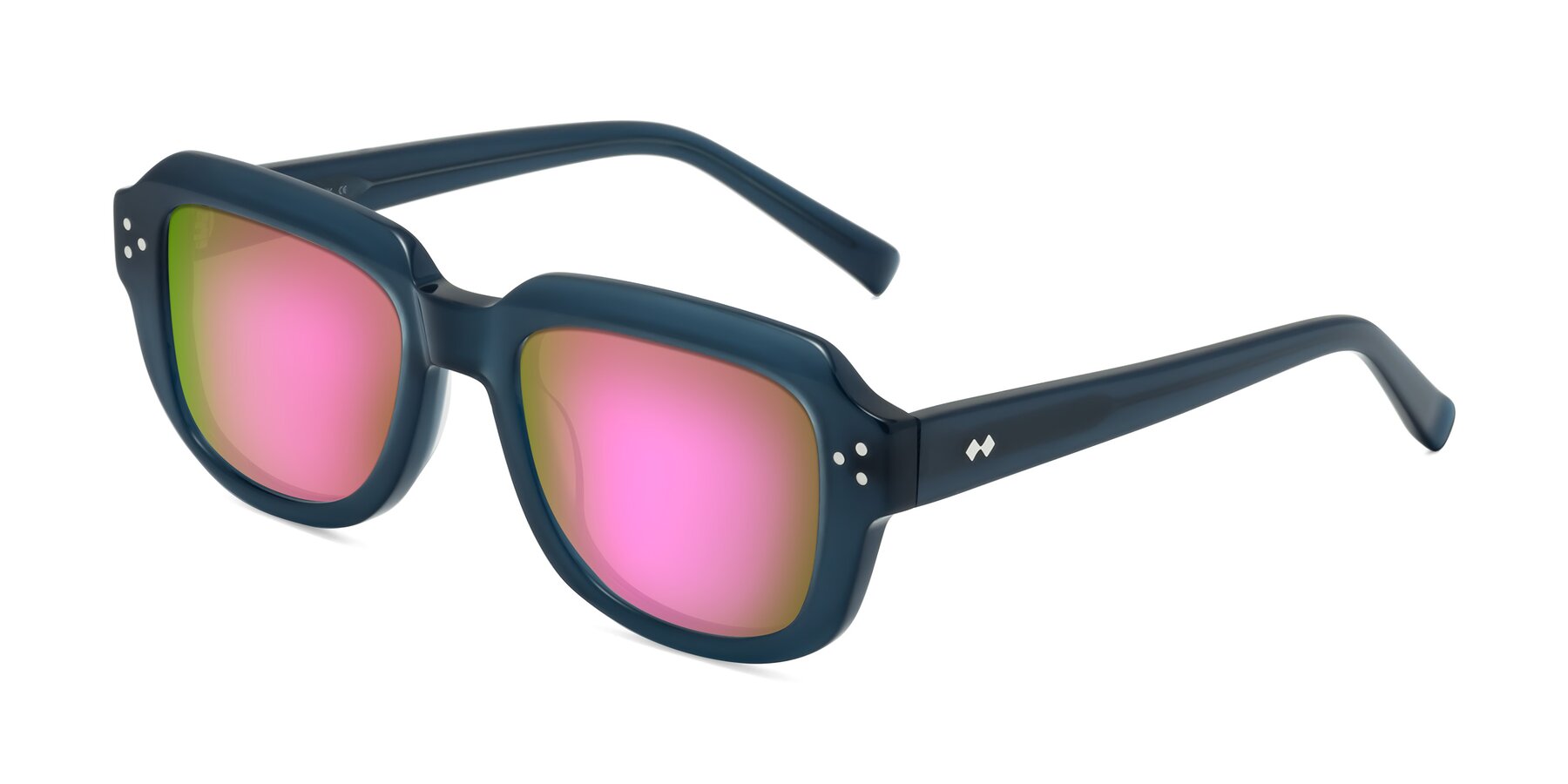Angle of Bruges in Blue with Pink Mirrored Lenses
