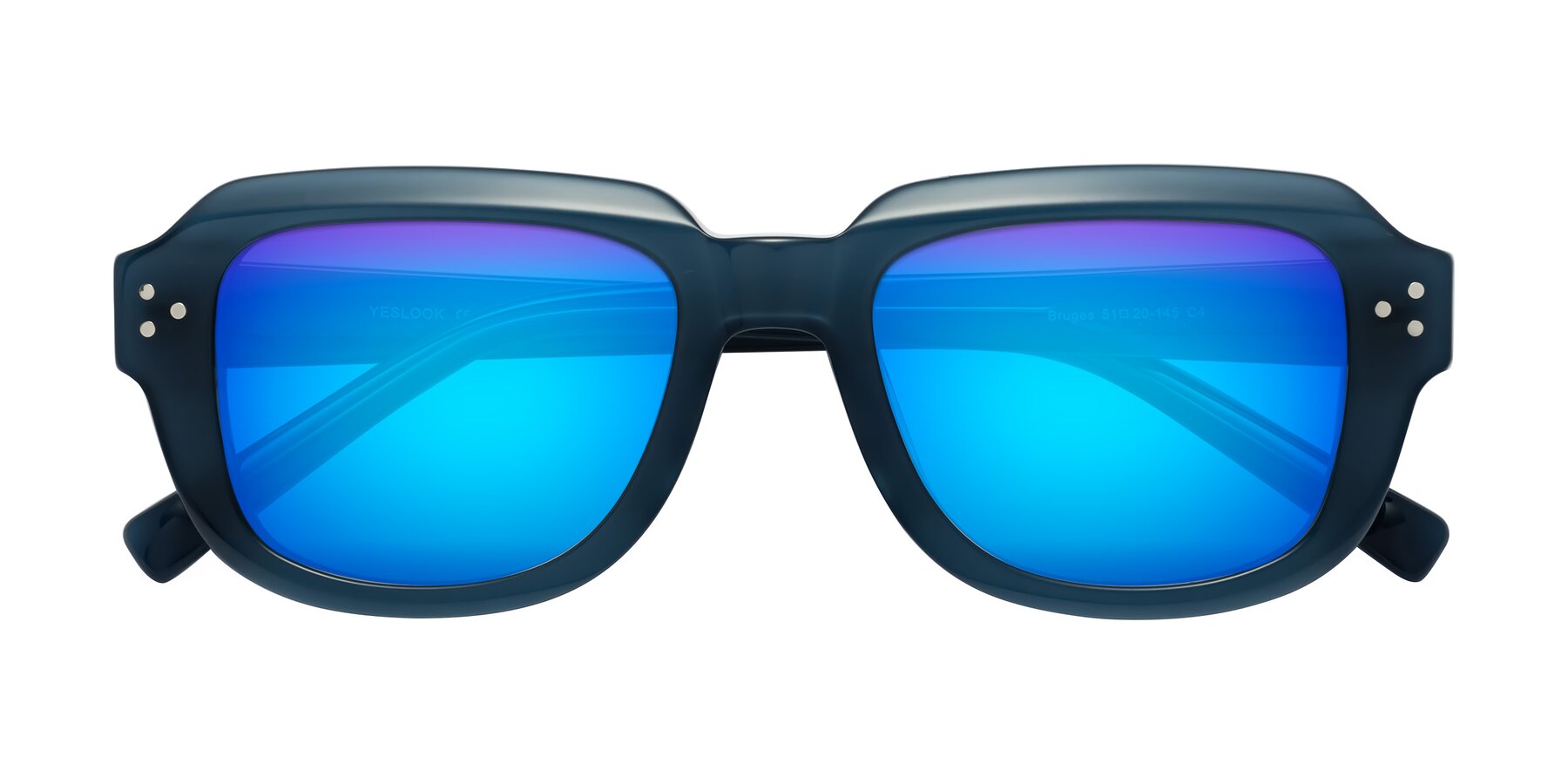 Folded Front of Bruges in Blue with Blue Mirrored Lenses