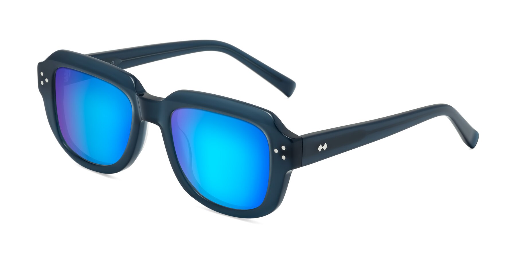 Angle of Bruges in Blue with Blue Mirrored Lenses