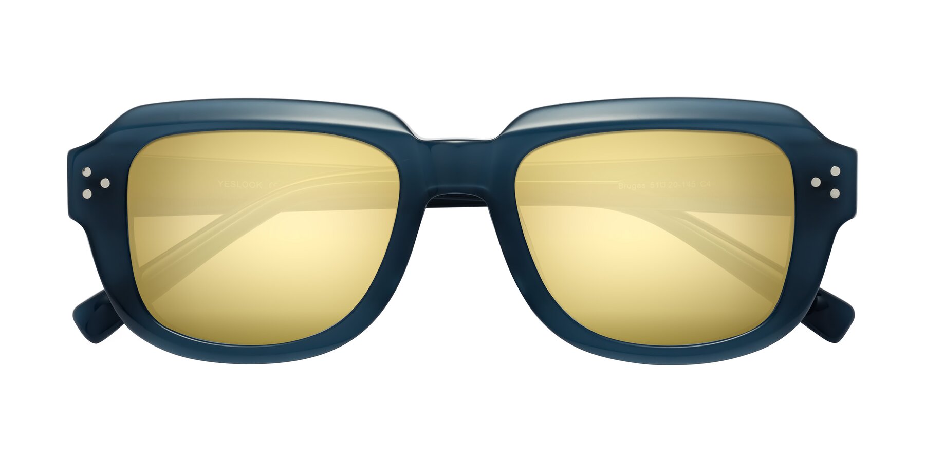 Folded Front of Bruges in Blue with Gold Mirrored Lenses