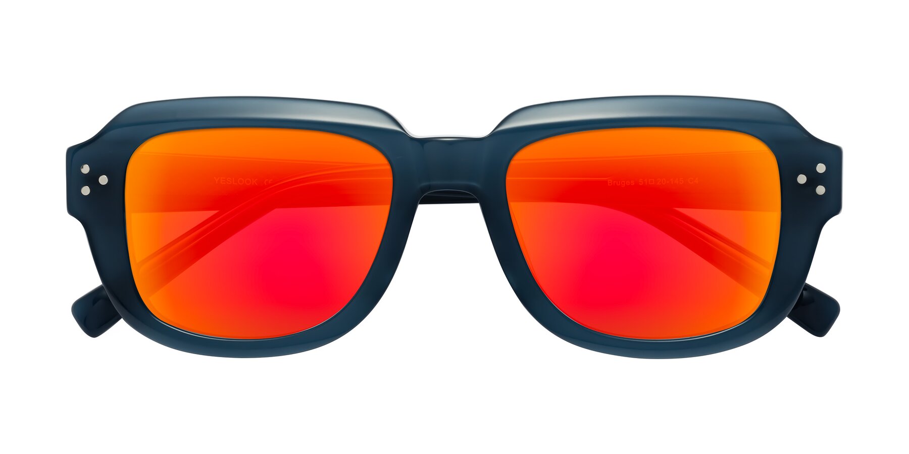 Folded Front of Bruges in Blue with Red Gold Mirrored Lenses