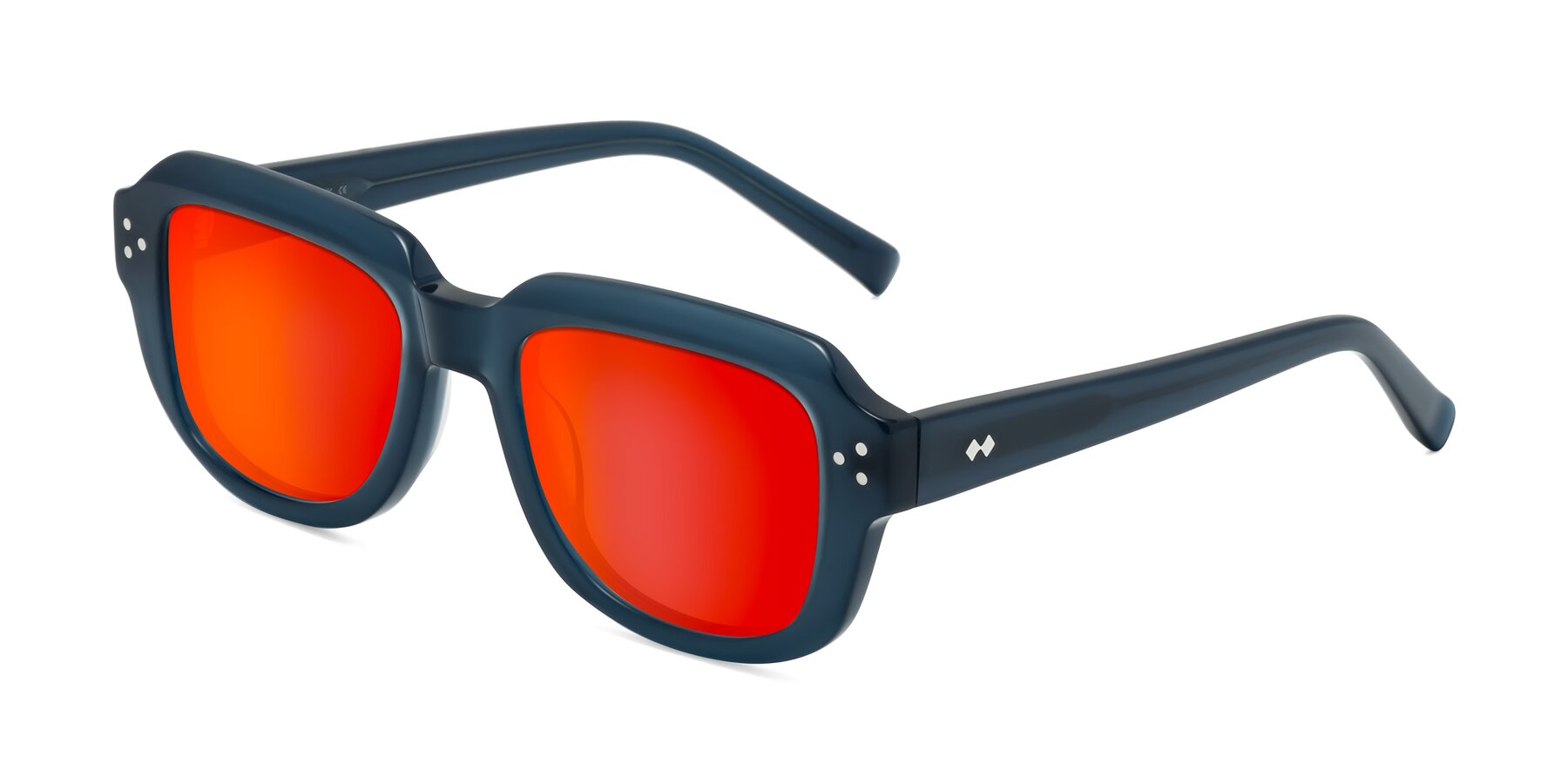 Angle of Bruges in Blue with Red Gold Mirrored Lenses