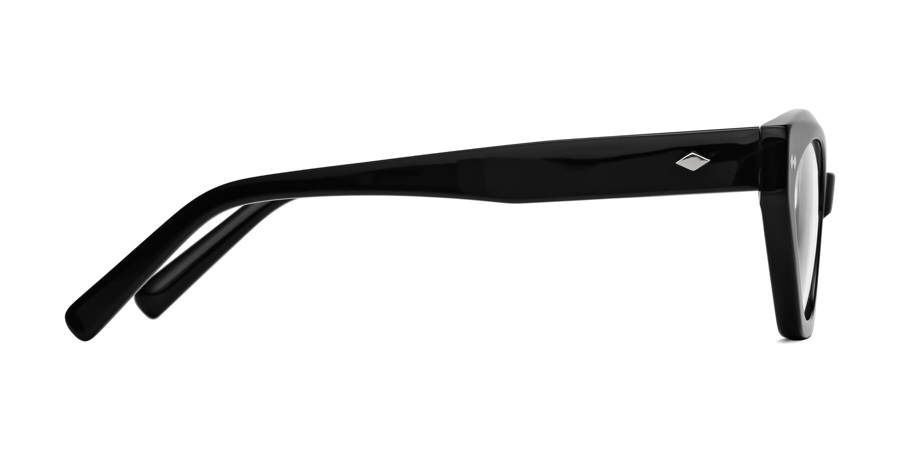 Side of Delphi in Black with Clear Blue Light Blocking Lenses