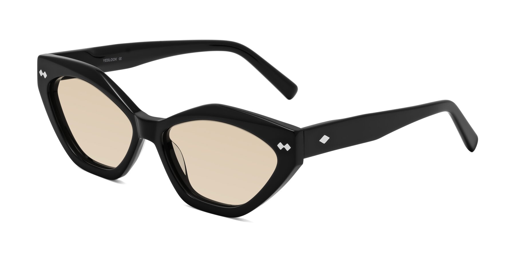 Angle of Delphi in Black with Light Brown Tinted Lenses