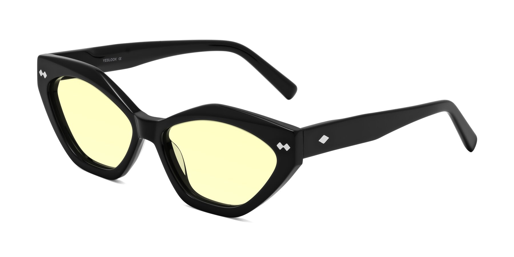 Angle of Delphi in Black with Light Yellow Tinted Lenses