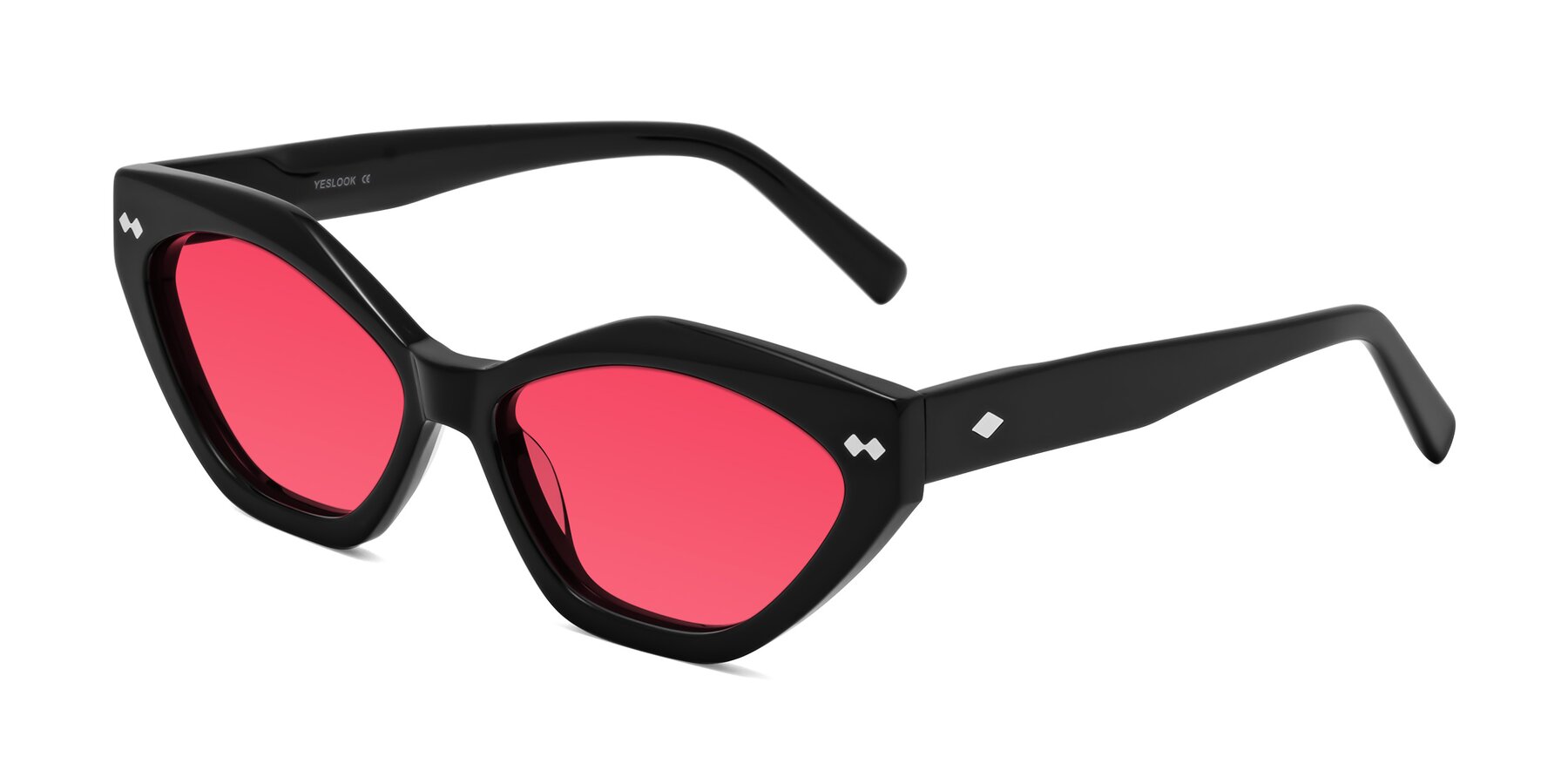 Angle of Delphi in Black with Red Tinted Lenses
