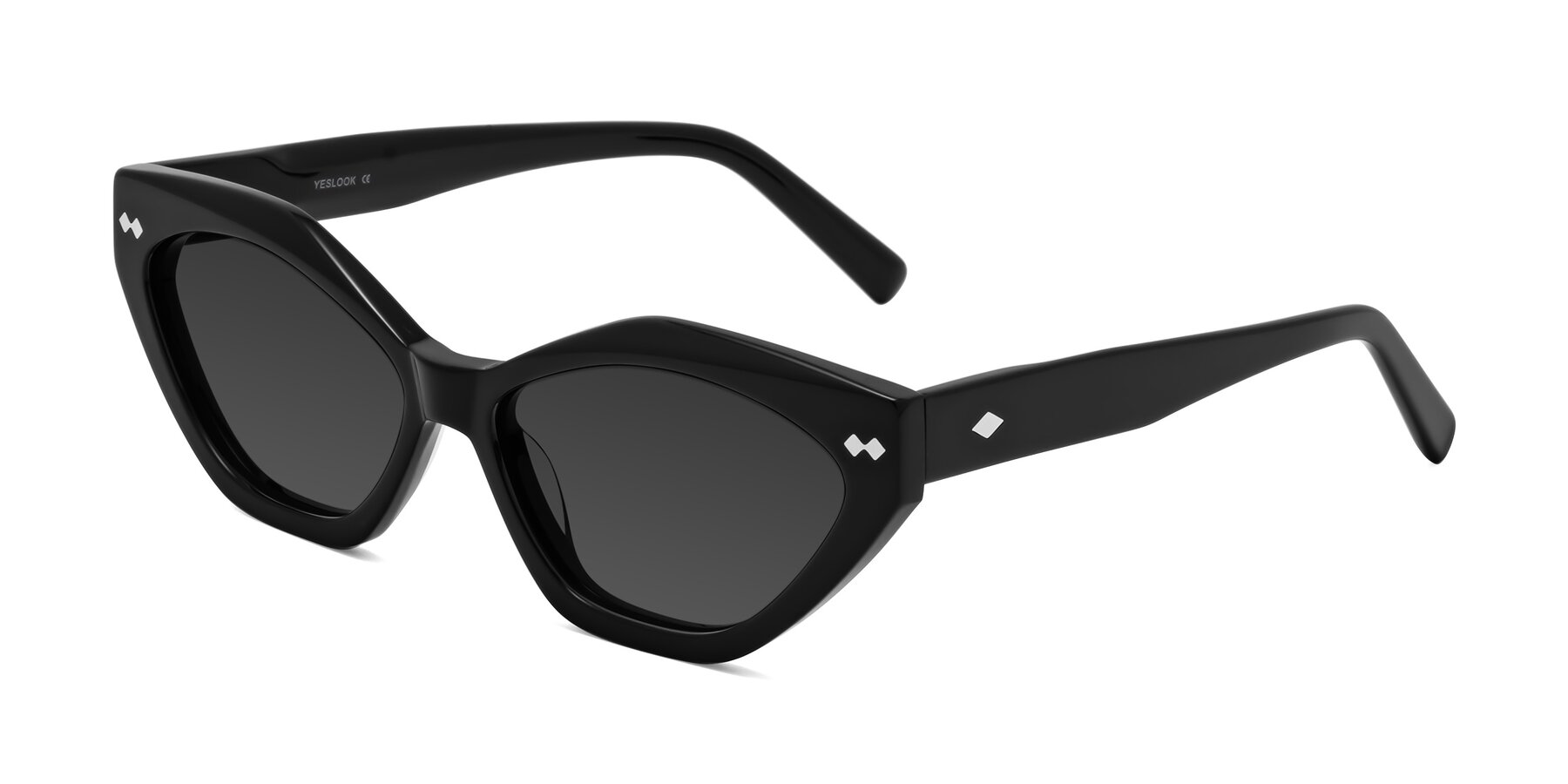 Angle of Delphi in Black with Gray Tinted Lenses