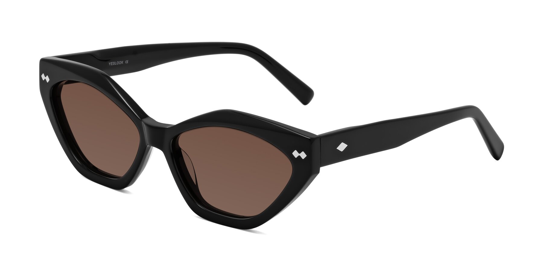 Angle of Delphi in Black with Brown Tinted Lenses