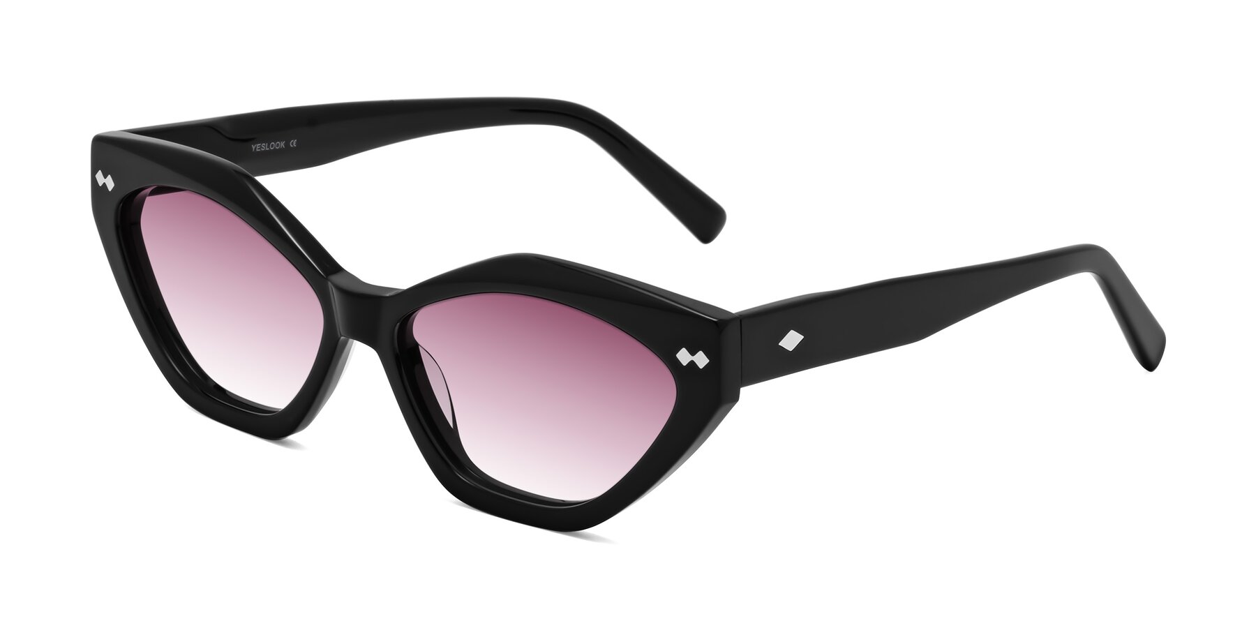 Angle of Delphi in Black with Wine Gradient Lenses