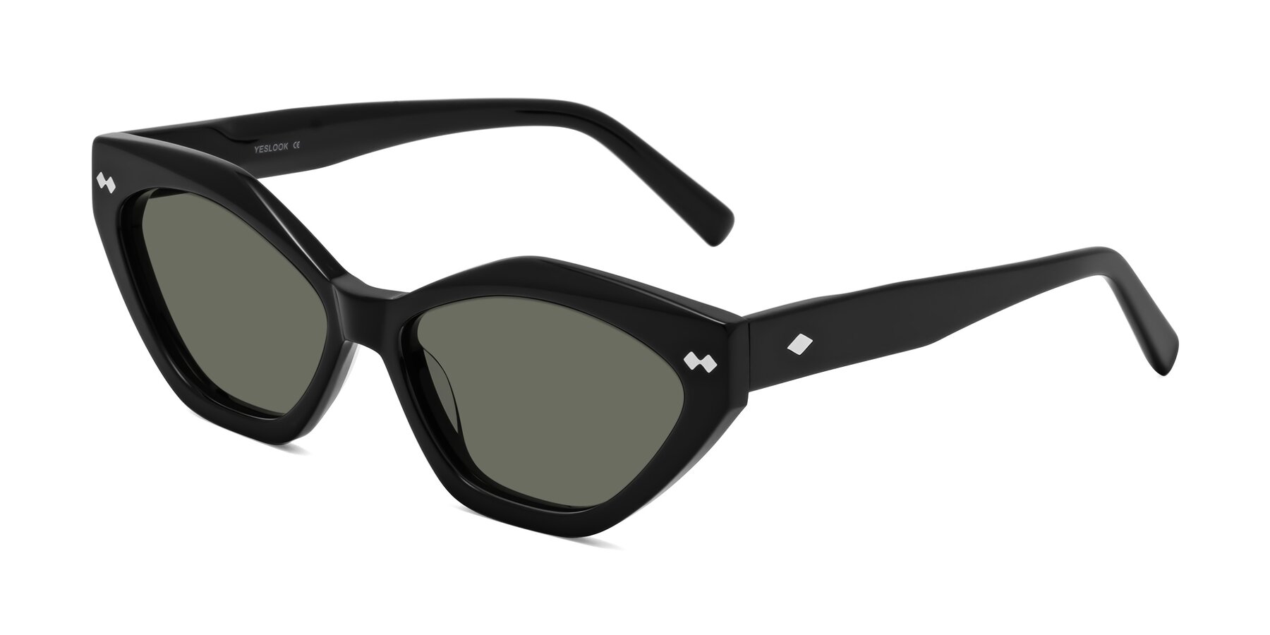 Angle of Delphi in Black with Gray Polarized Lenses