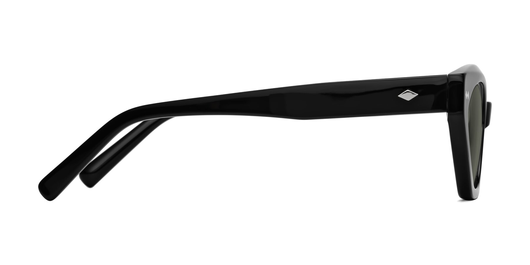 Side of Delphi in Black with Gray Polarized Lenses