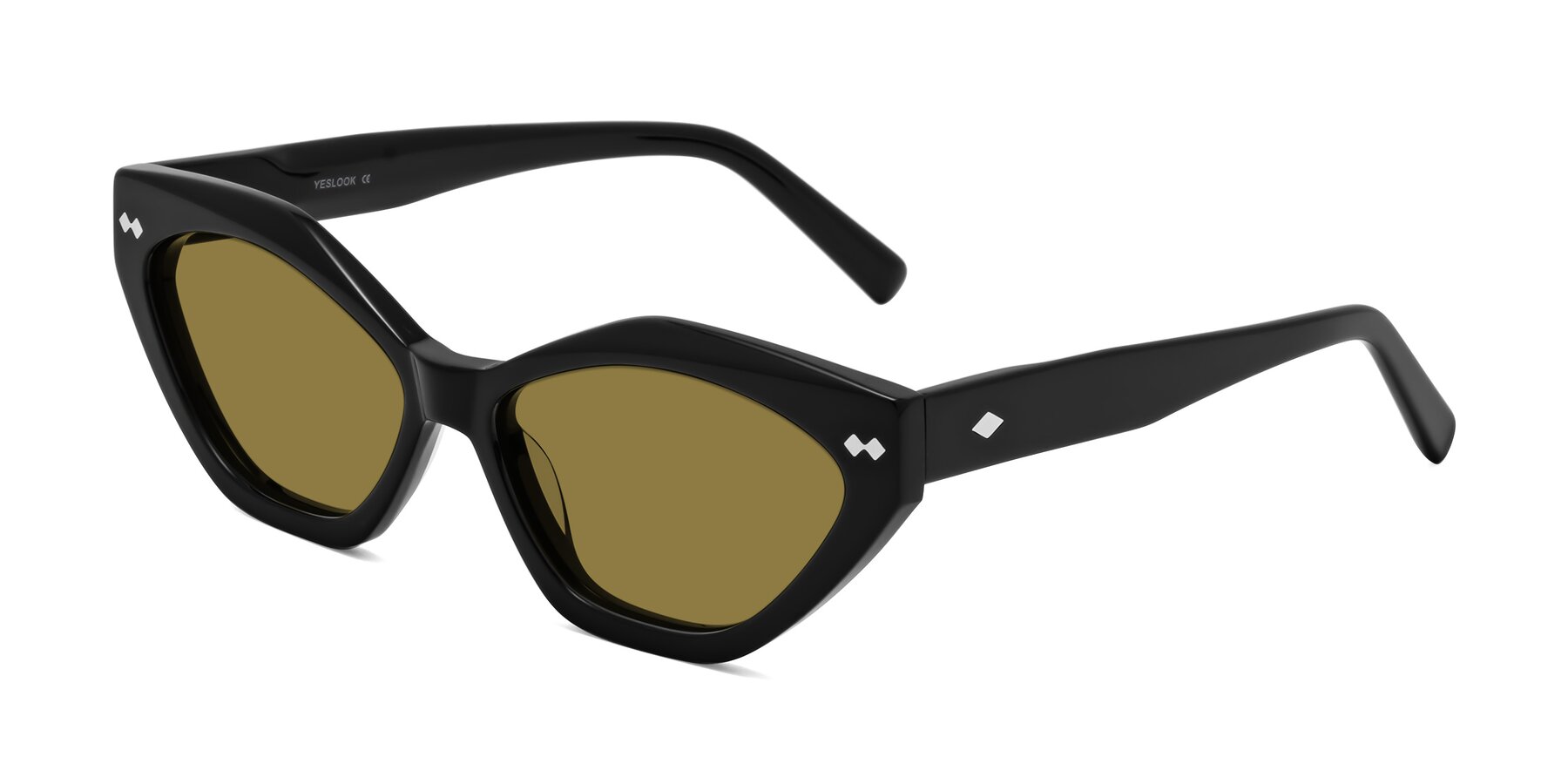 Angle of Delphi in Black with Brown Polarized Lenses