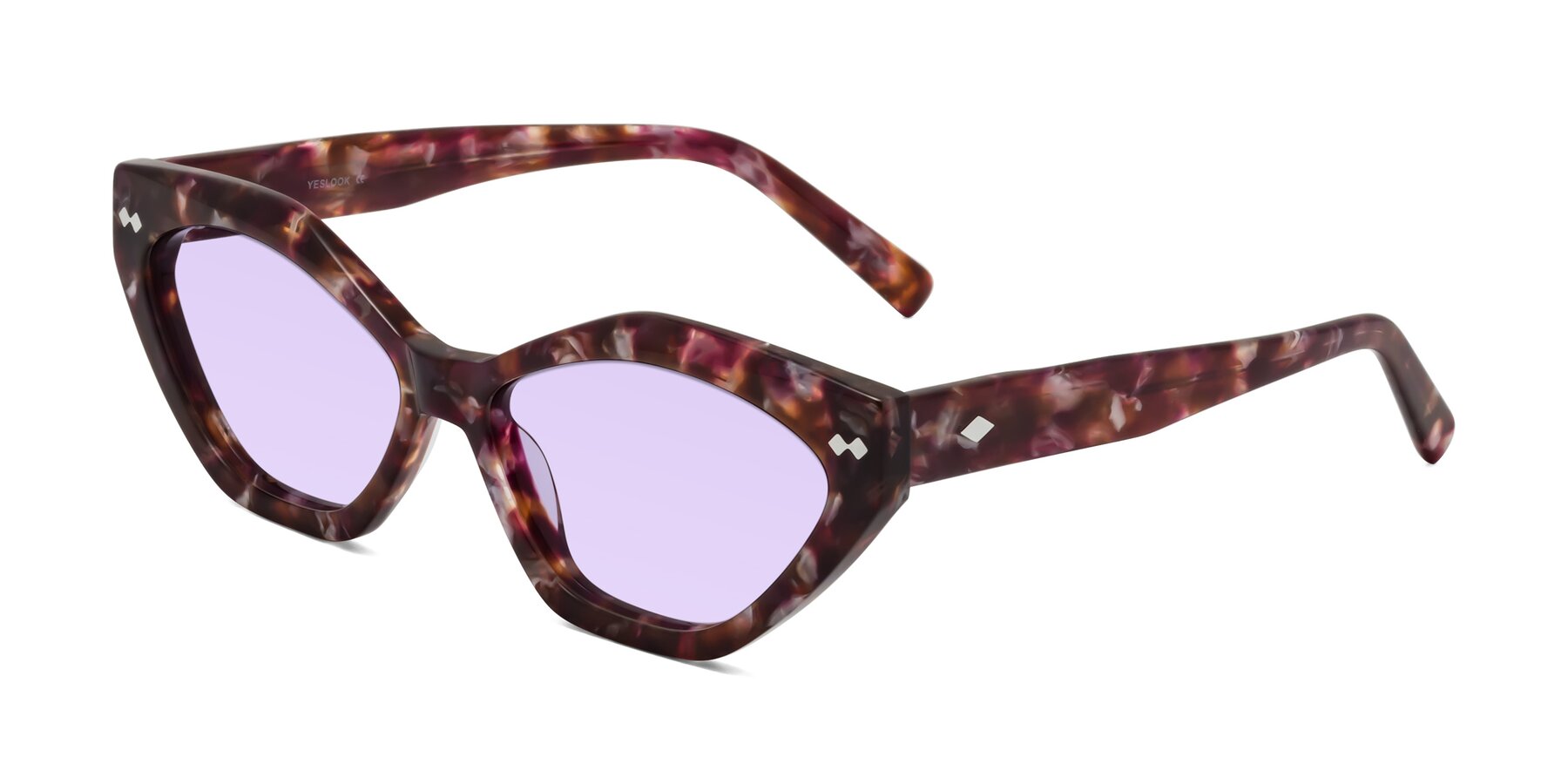Angle of Delphi in Plum Tortoise with Light Purple Tinted Lenses