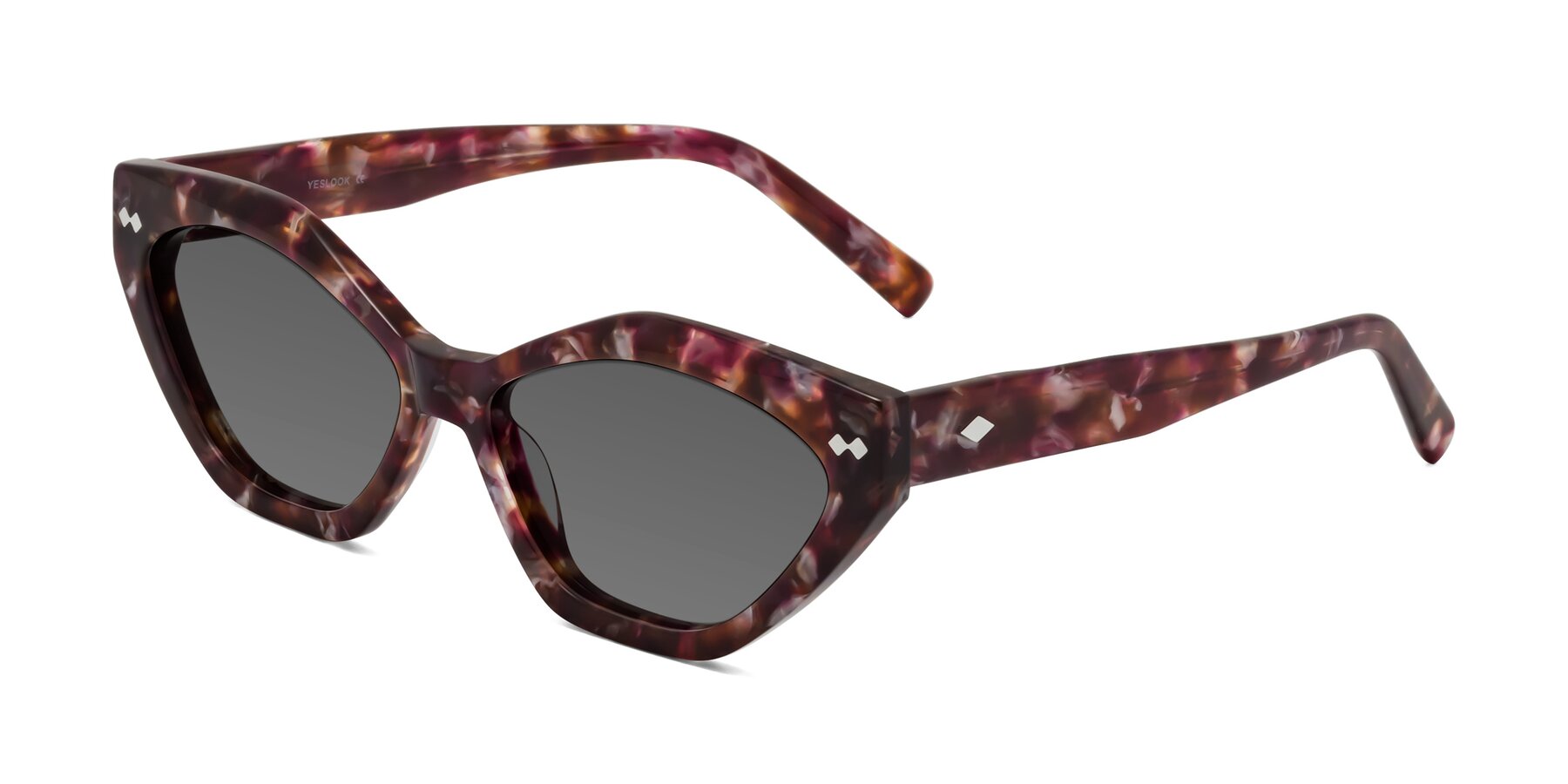 Angle of Delphi in Plum Tortoise with Medium Gray Tinted Lenses