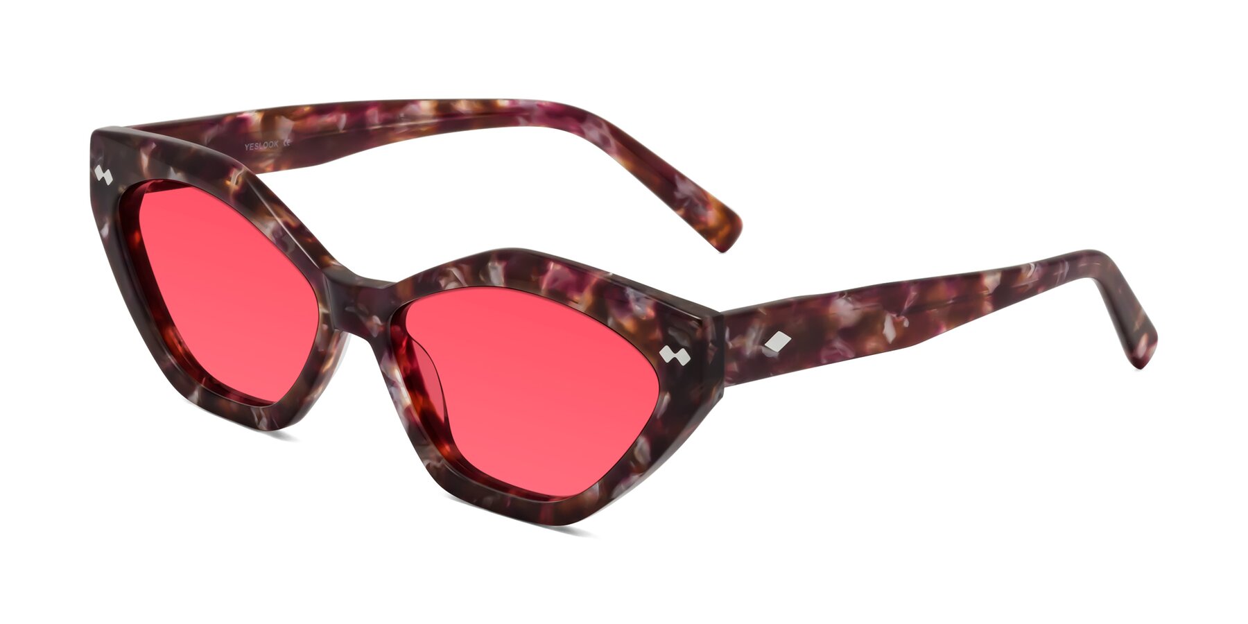 Angle of Delphi in Plum Tortoise with Red Tinted Lenses