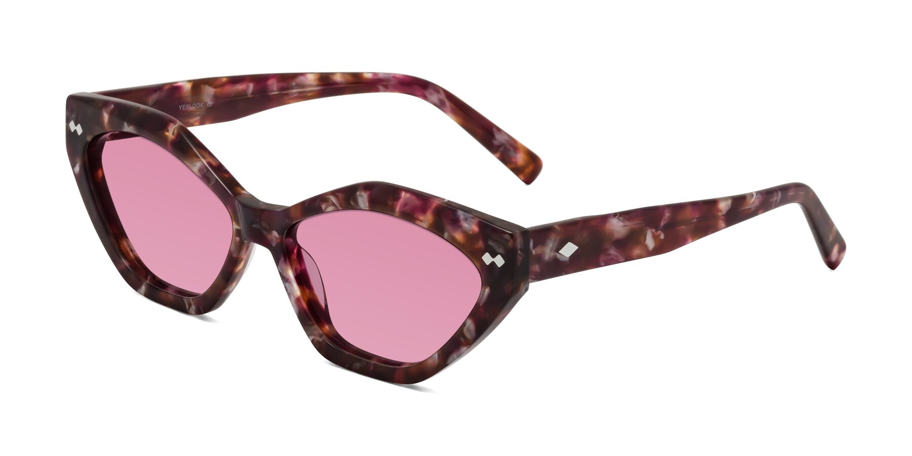 Angle of Delphi in Plum Tortoise with Medium Wine Tinted Lenses