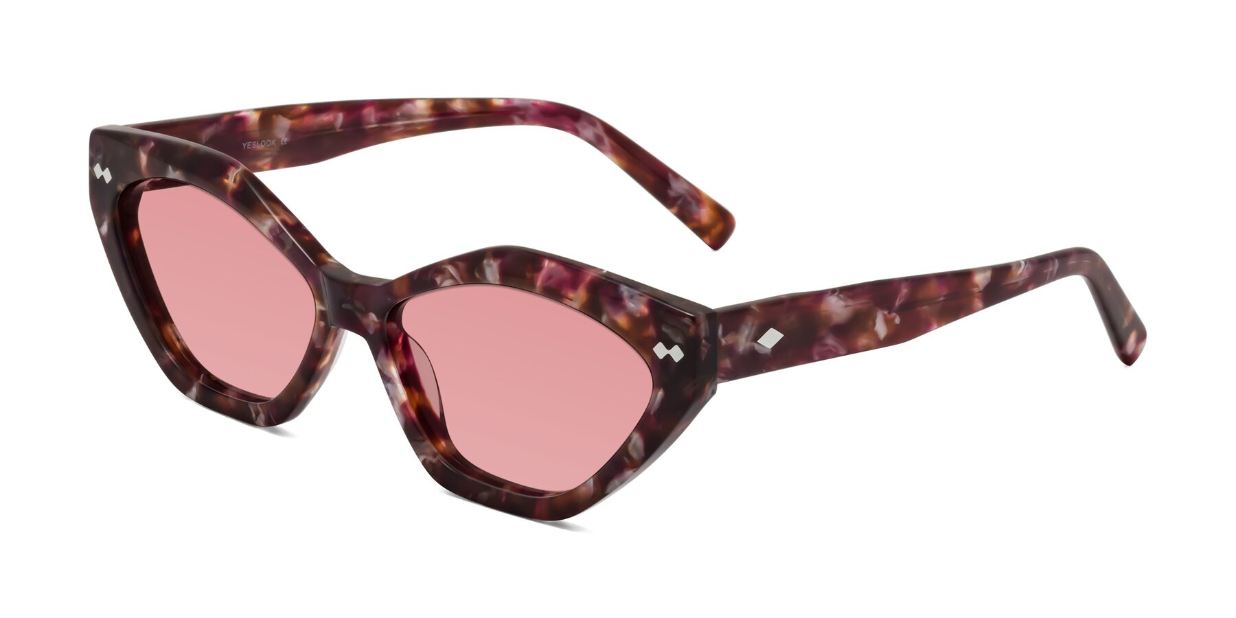 Angle of Delphi in Plum Tortoise with Medium Garnet Tinted Lenses