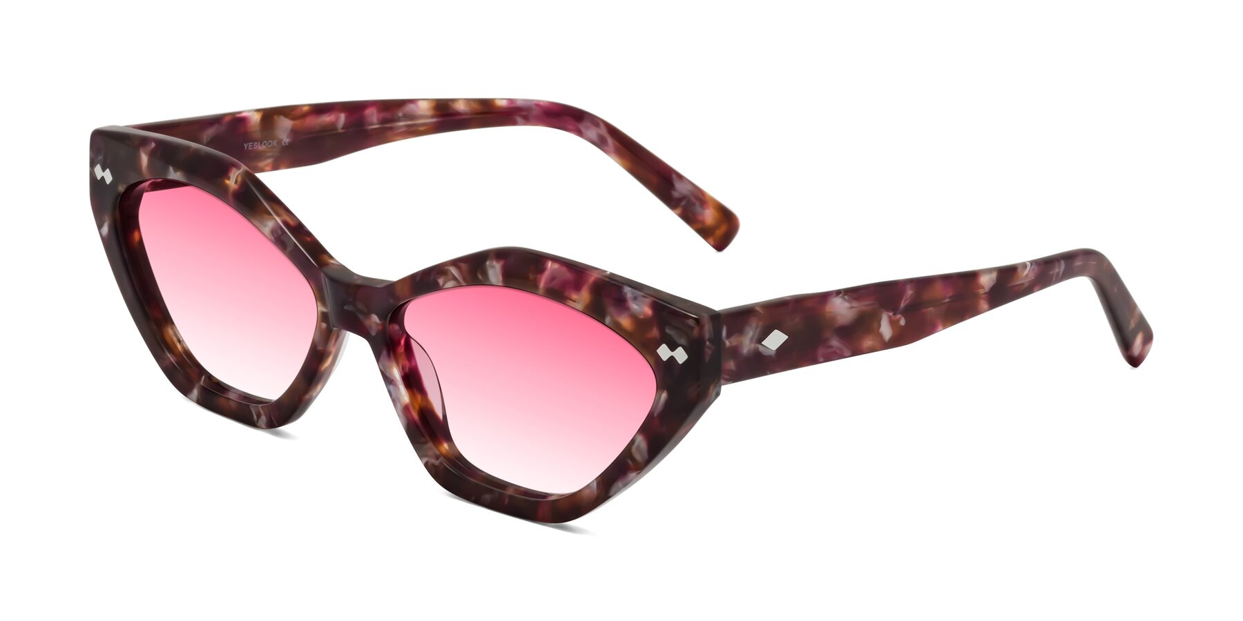 Angle of Delphi in Plum Tortoise with Pink Gradient Lenses