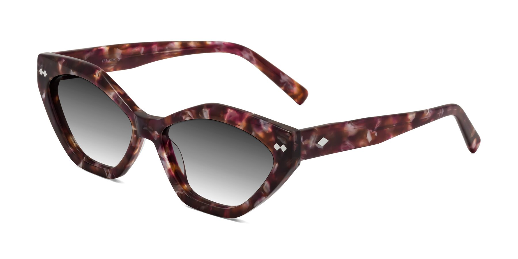 Angle of Delphi in Plum Tortoise with Gray Gradient Lenses