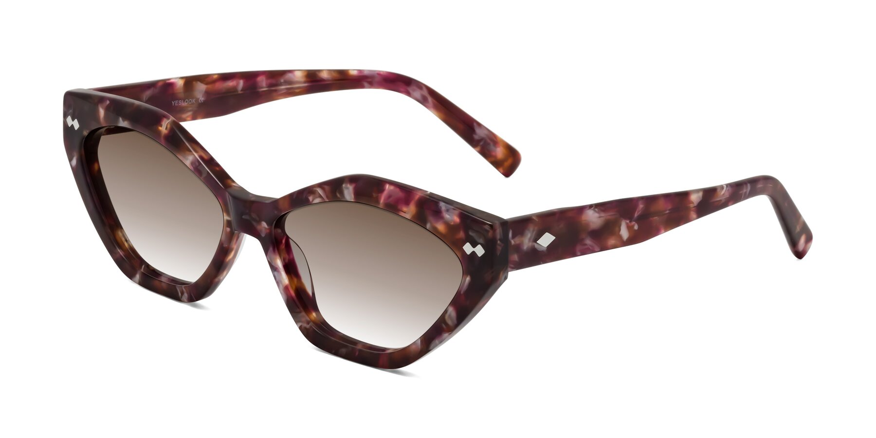 Angle of Delphi in Plum Tortoise with Brown Gradient Lenses