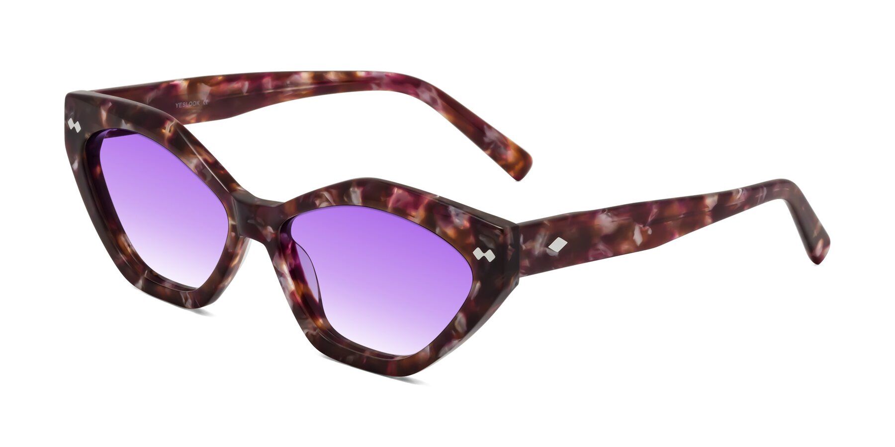 Angle of Delphi in Plum Tortoise with Purple Gradient Lenses