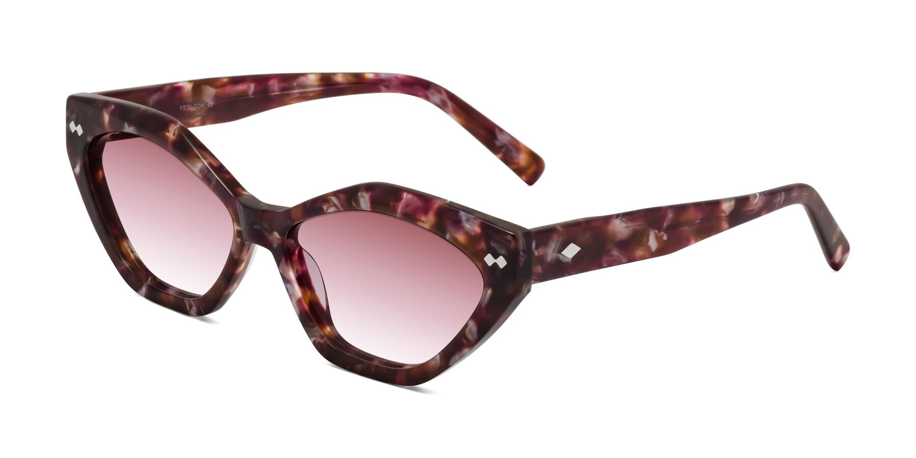 Angle of Delphi in Plum Tortoise with Garnet Gradient Lenses