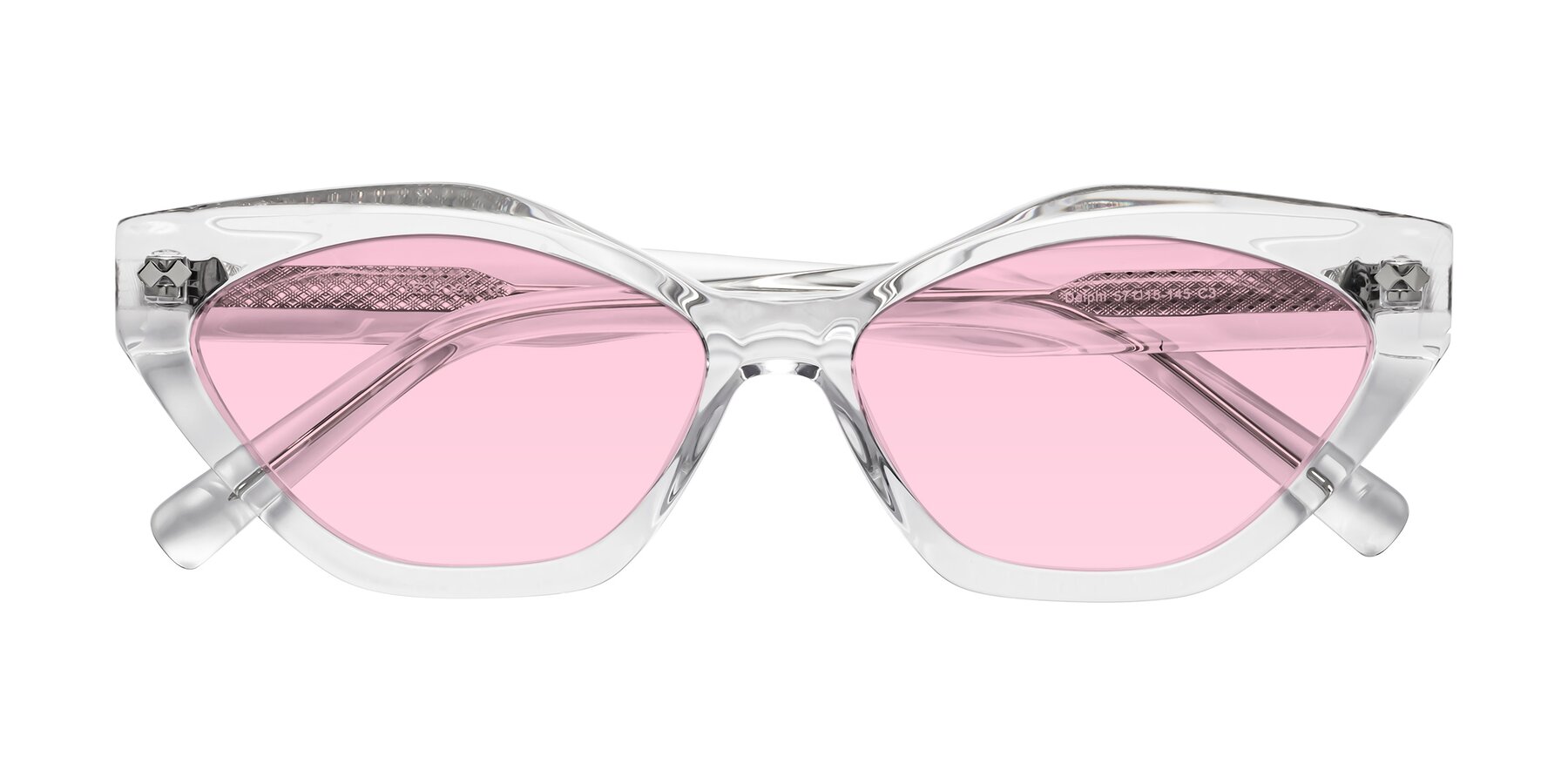 Folded Front of Delphi in Clear with Light Pink Tinted Lenses