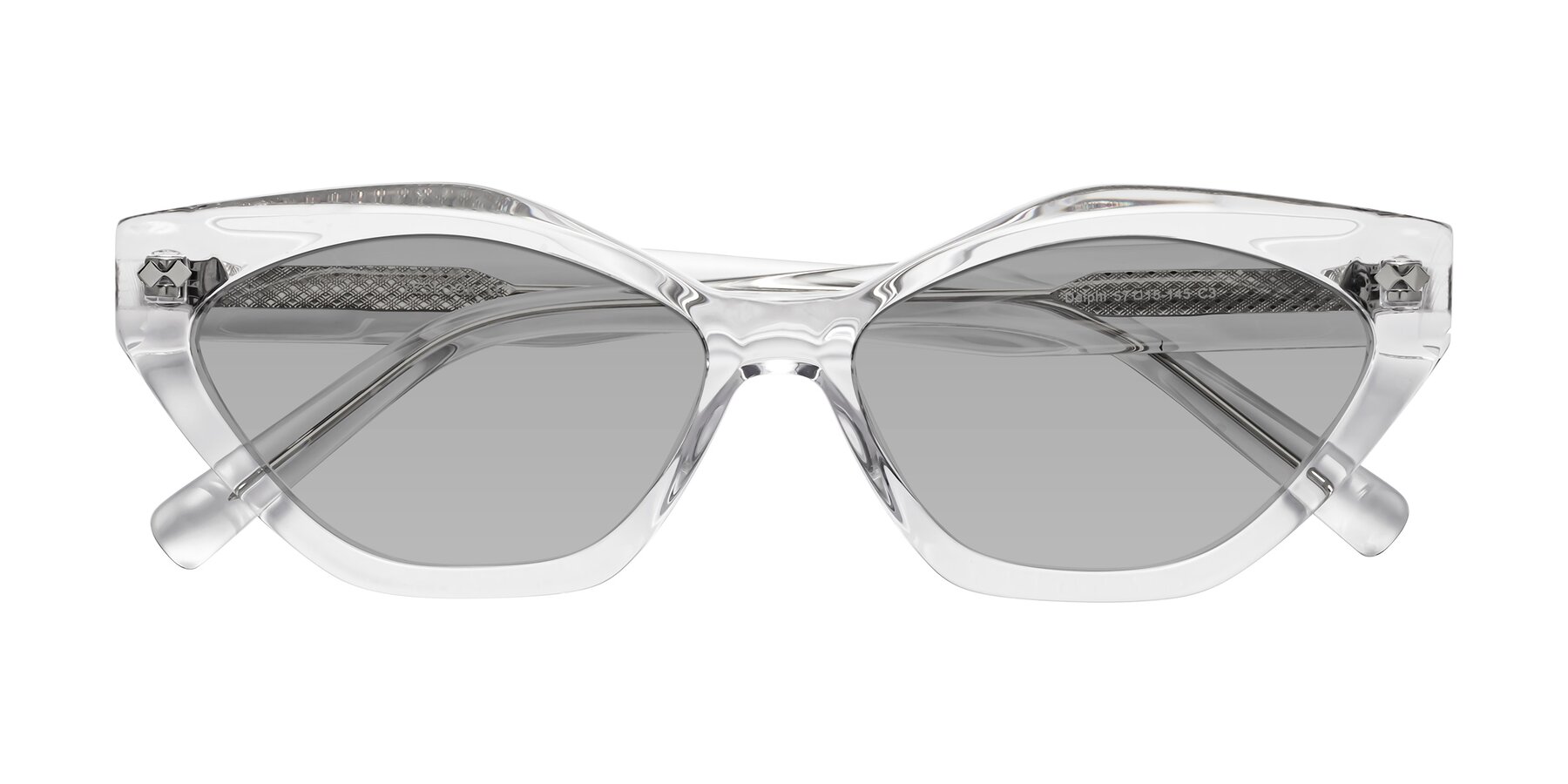 Folded Front of Delphi in Clear with Light Gray Tinted Lenses