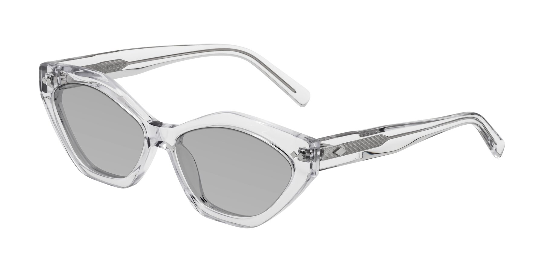 Angle of Delphi in Clear with Light Gray Tinted Lenses