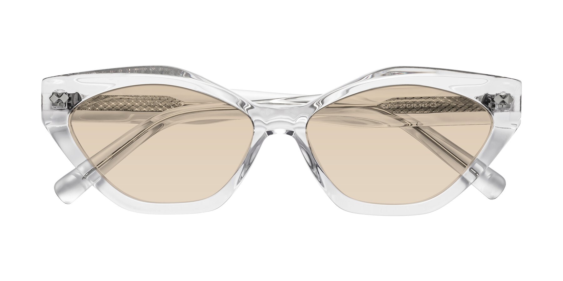Folded Front of Delphi in Clear with Light Brown Tinted Lenses