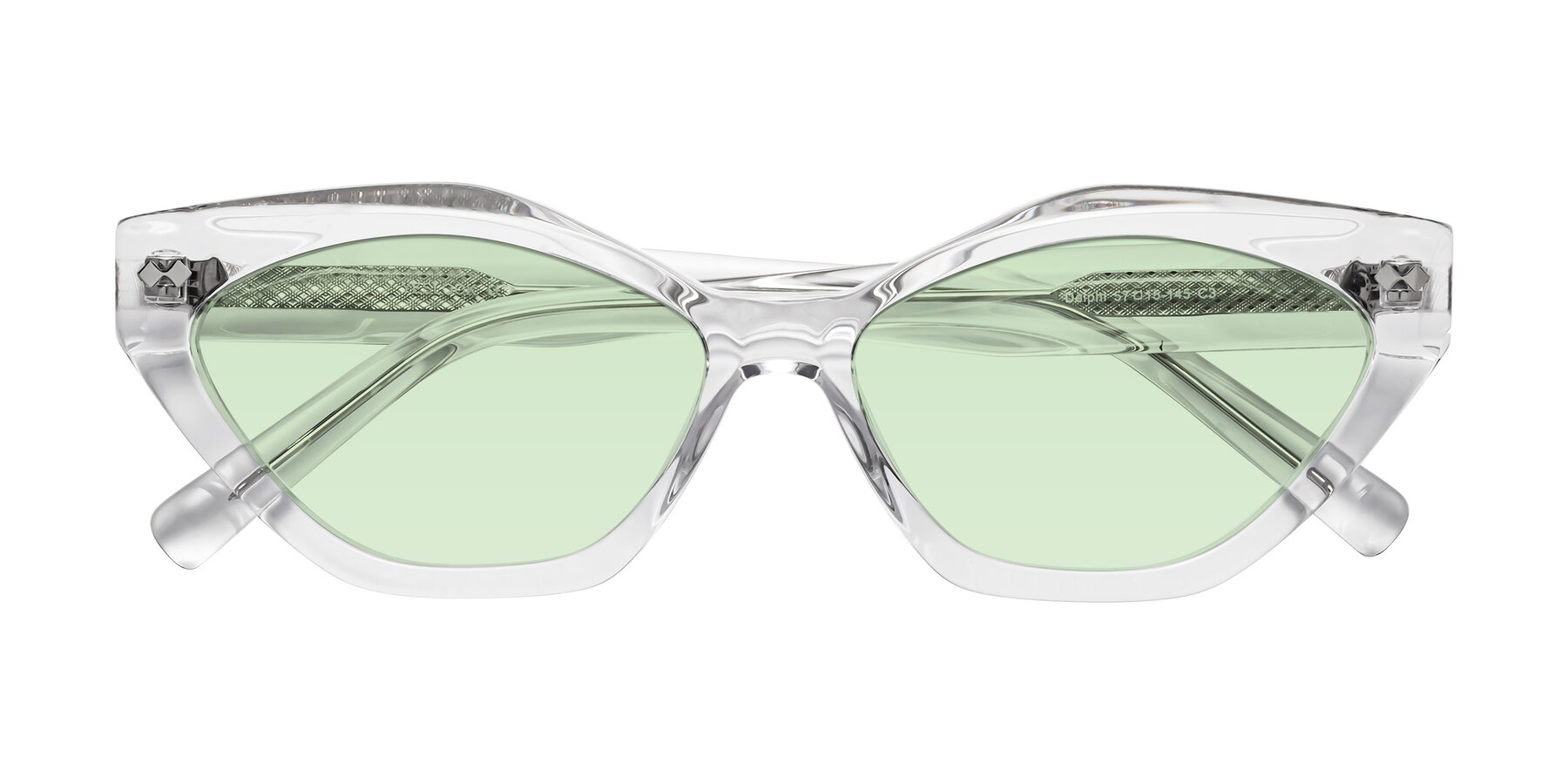 Folded Front of Delphi in Clear with Light Green Tinted Lenses