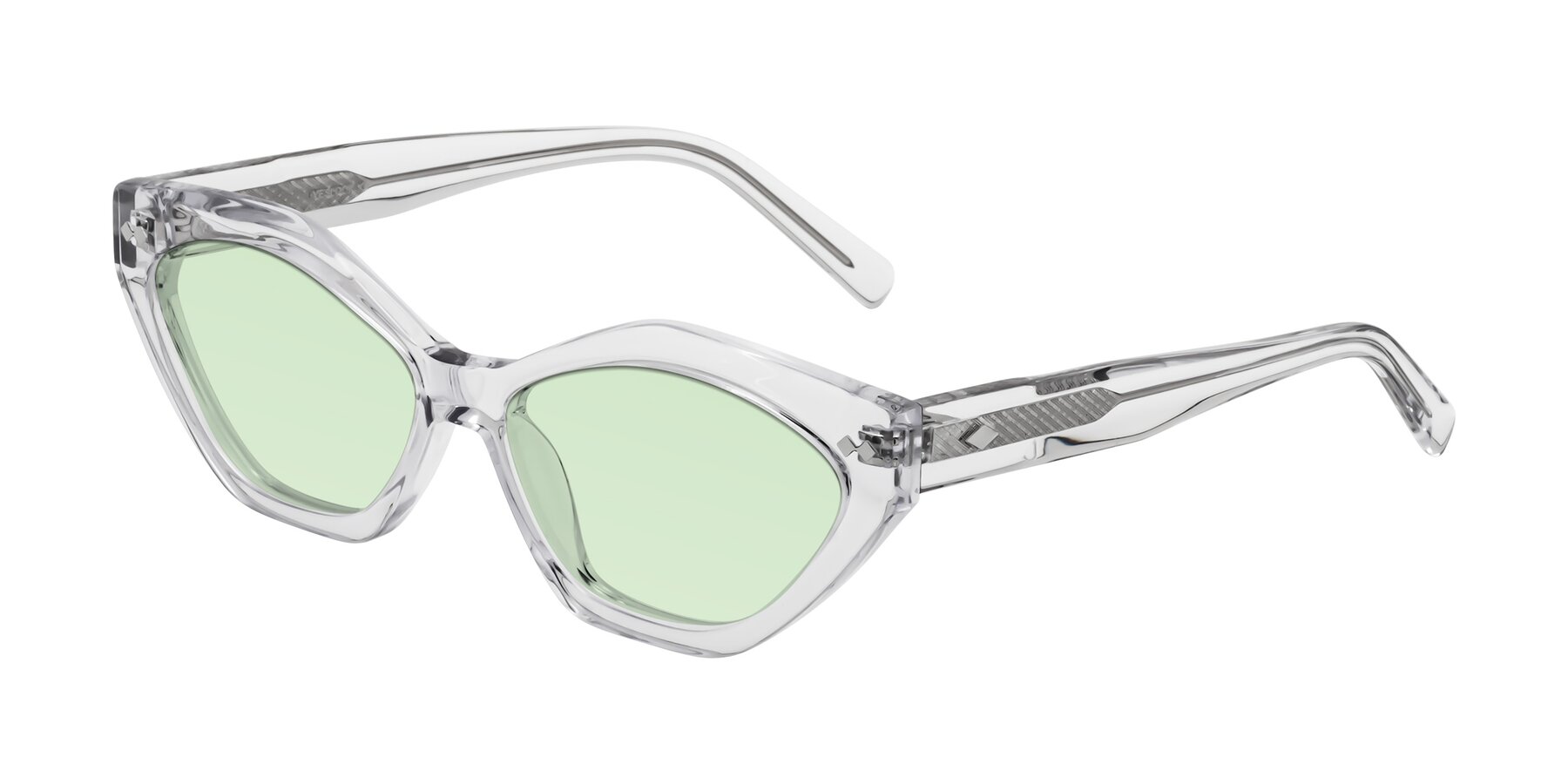 Angle of Delphi in Clear with Light Green Tinted Lenses