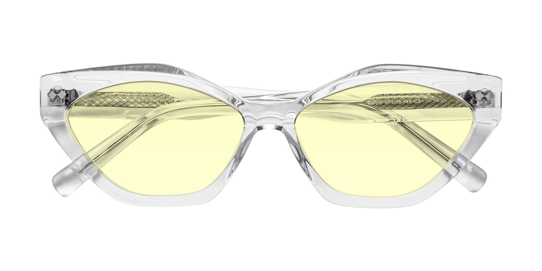 Folded Front of Delphi in Clear with Light Yellow Tinted Lenses