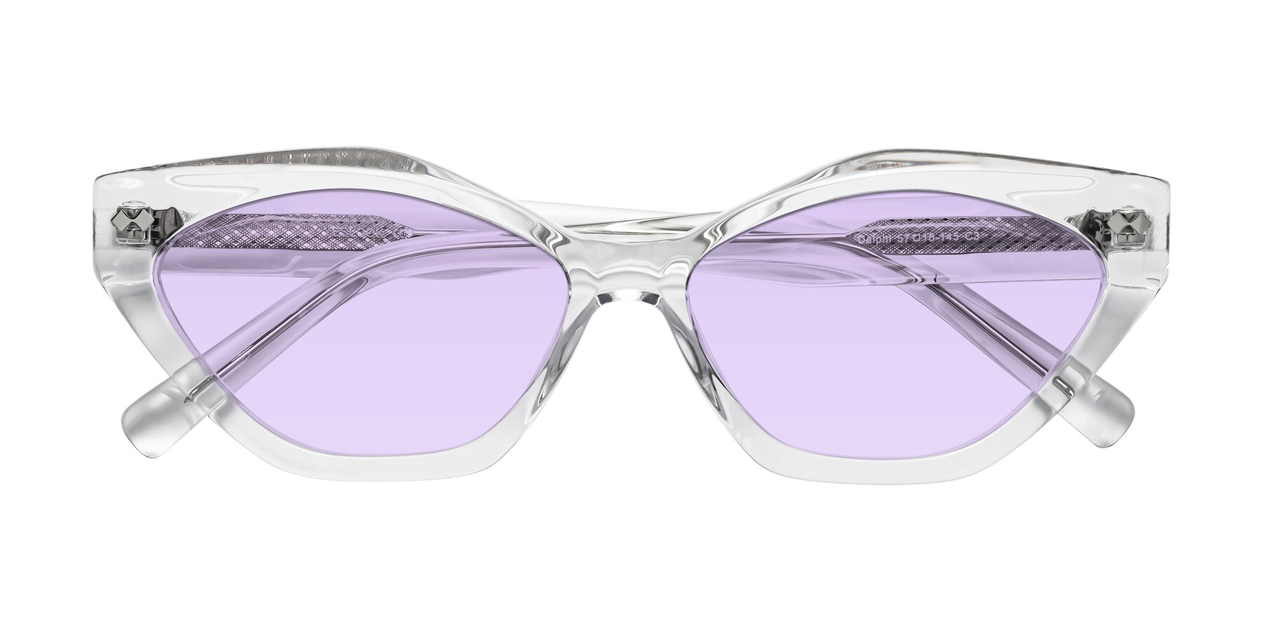 Folded Front of Delphi in Clear with Light Purple Tinted Lenses