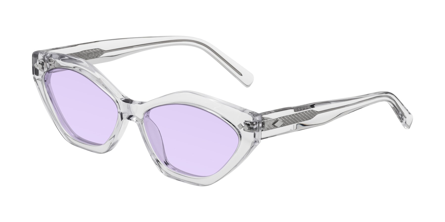 Angle of Delphi in Clear with Light Purple Tinted Lenses