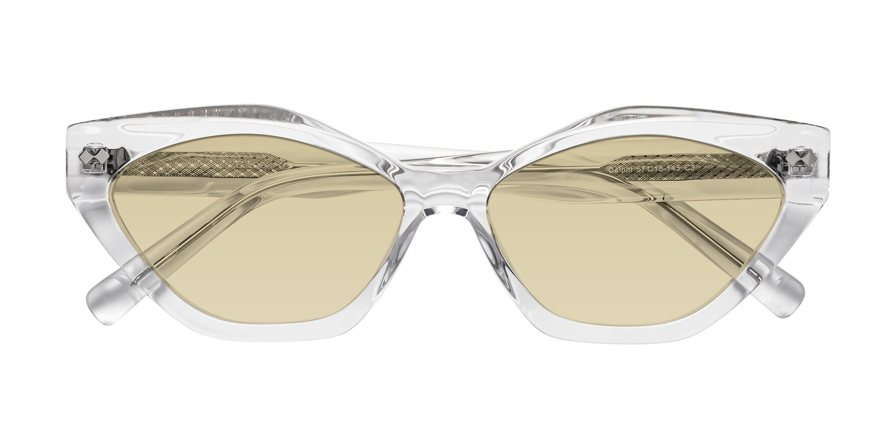 Folded Front of Delphi in Clear with Light Champagne Tinted Lenses
