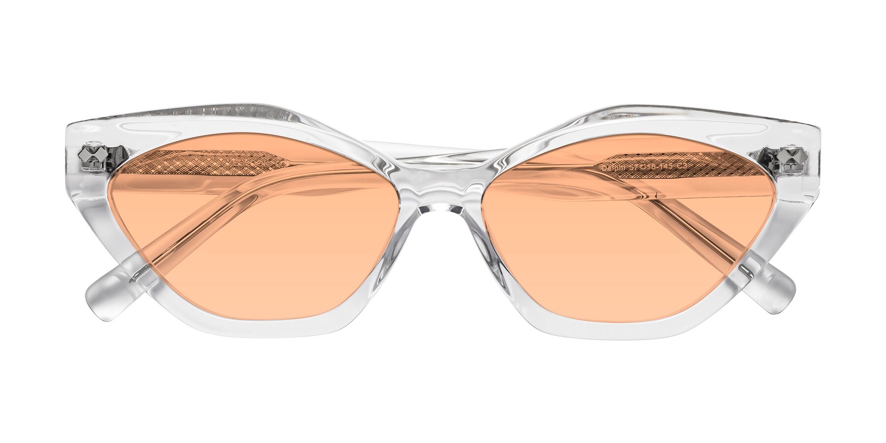 Folded Front of Delphi in Clear with Light Orange Tinted Lenses