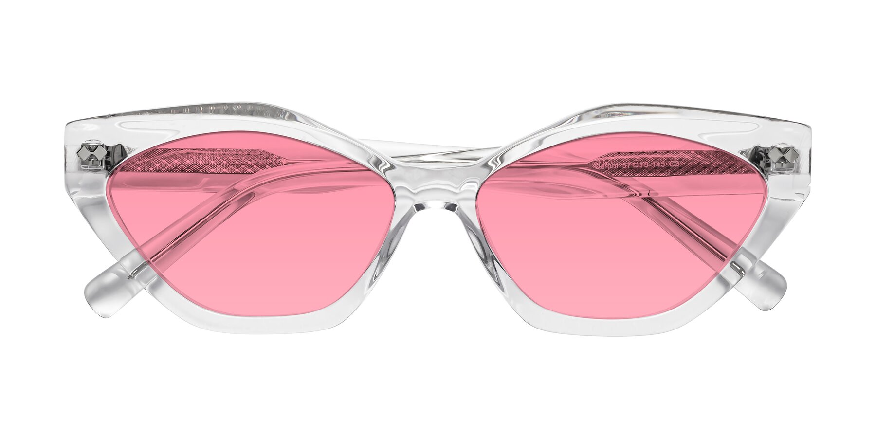 Folded Front of Delphi in Clear with Pink Tinted Lenses