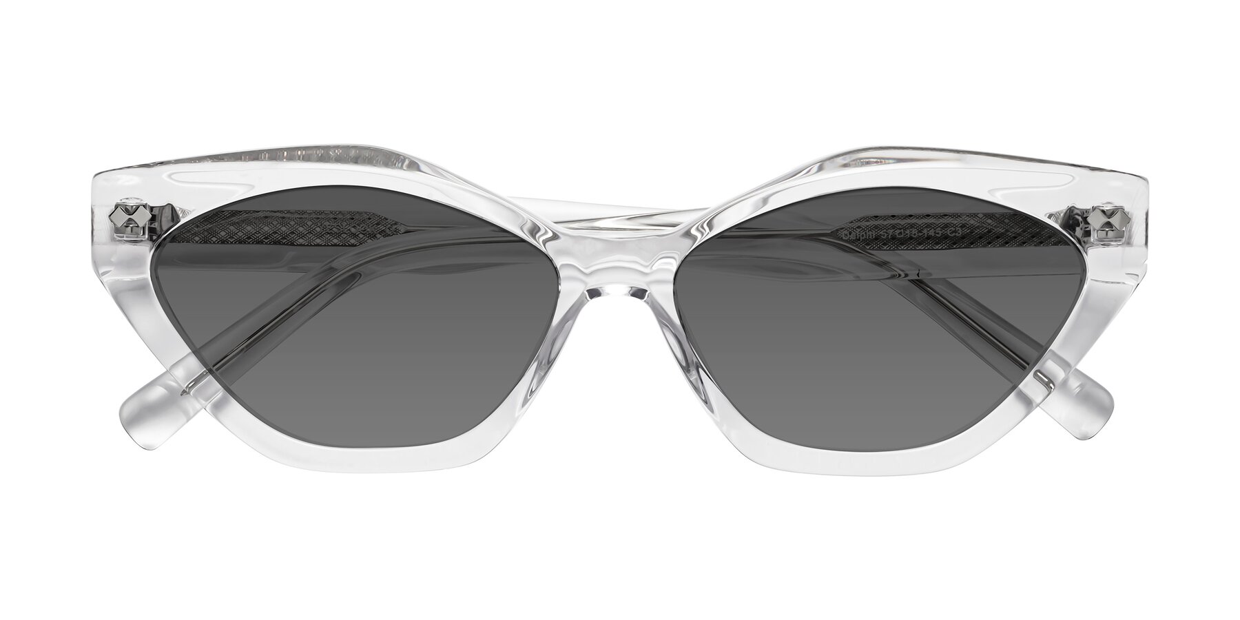 Folded Front of Delphi in Clear with Medium Gray Tinted Lenses