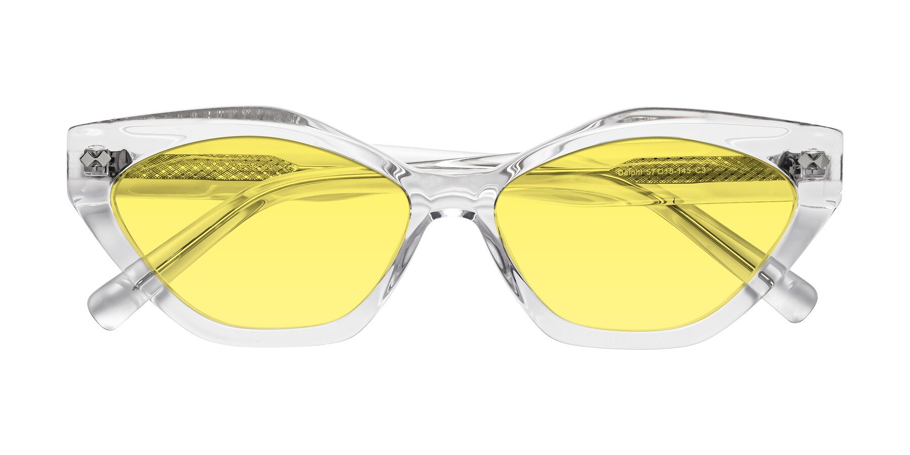 Folded Front of Delphi in Clear with Medium Yellow Tinted Lenses