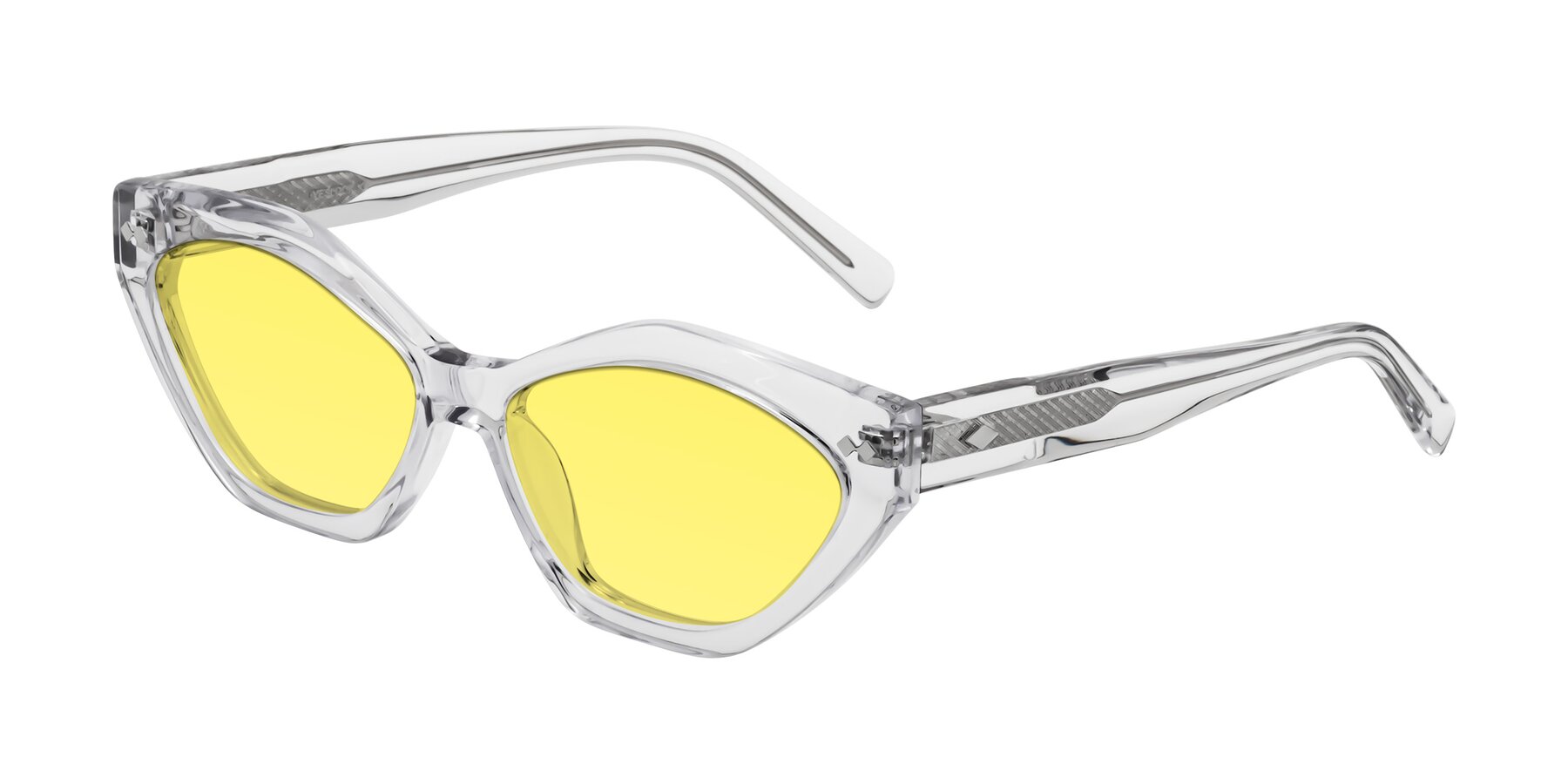 Angle of Delphi in Clear with Medium Yellow Tinted Lenses