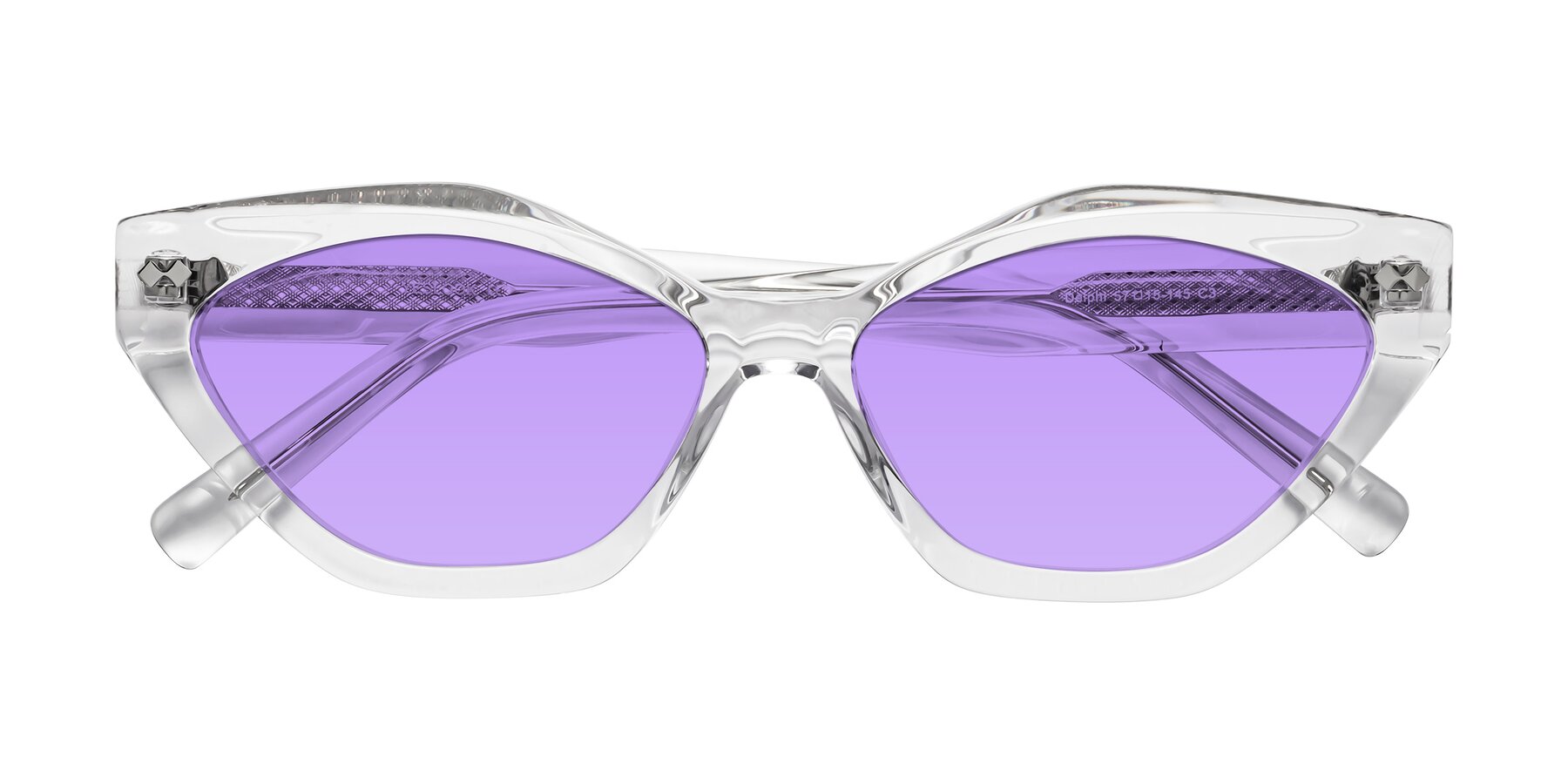 Folded Front of Delphi in Clear with Medium Purple Tinted Lenses