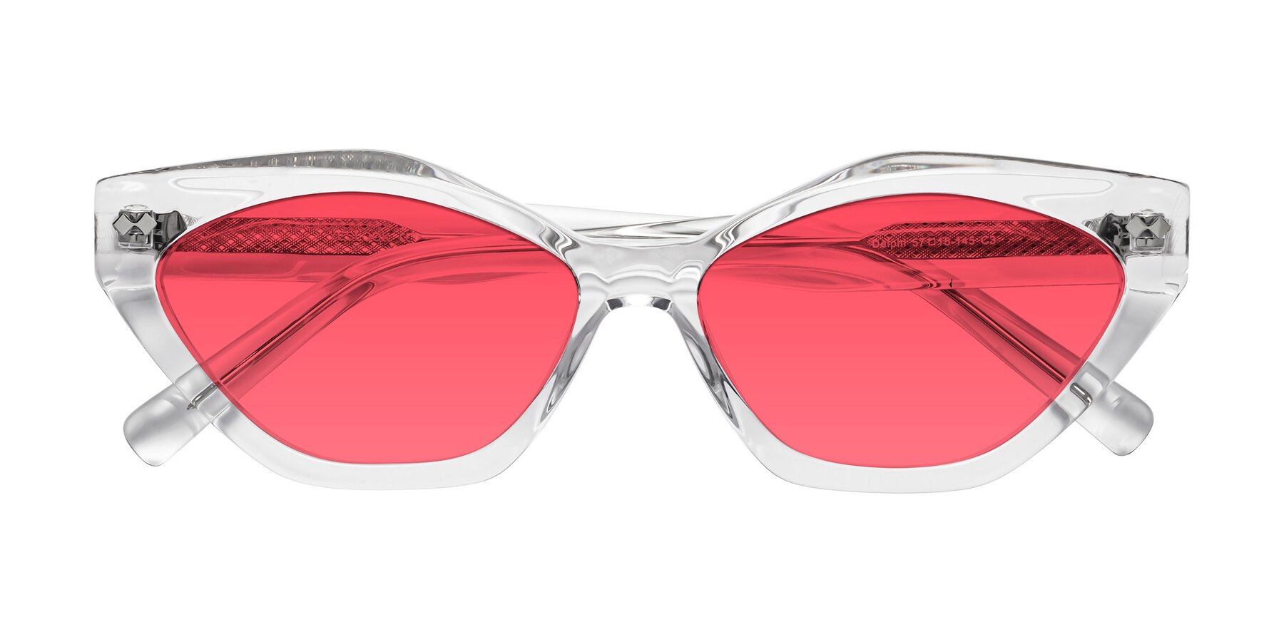 Folded Front of Delphi in Clear with Red Tinted Lenses