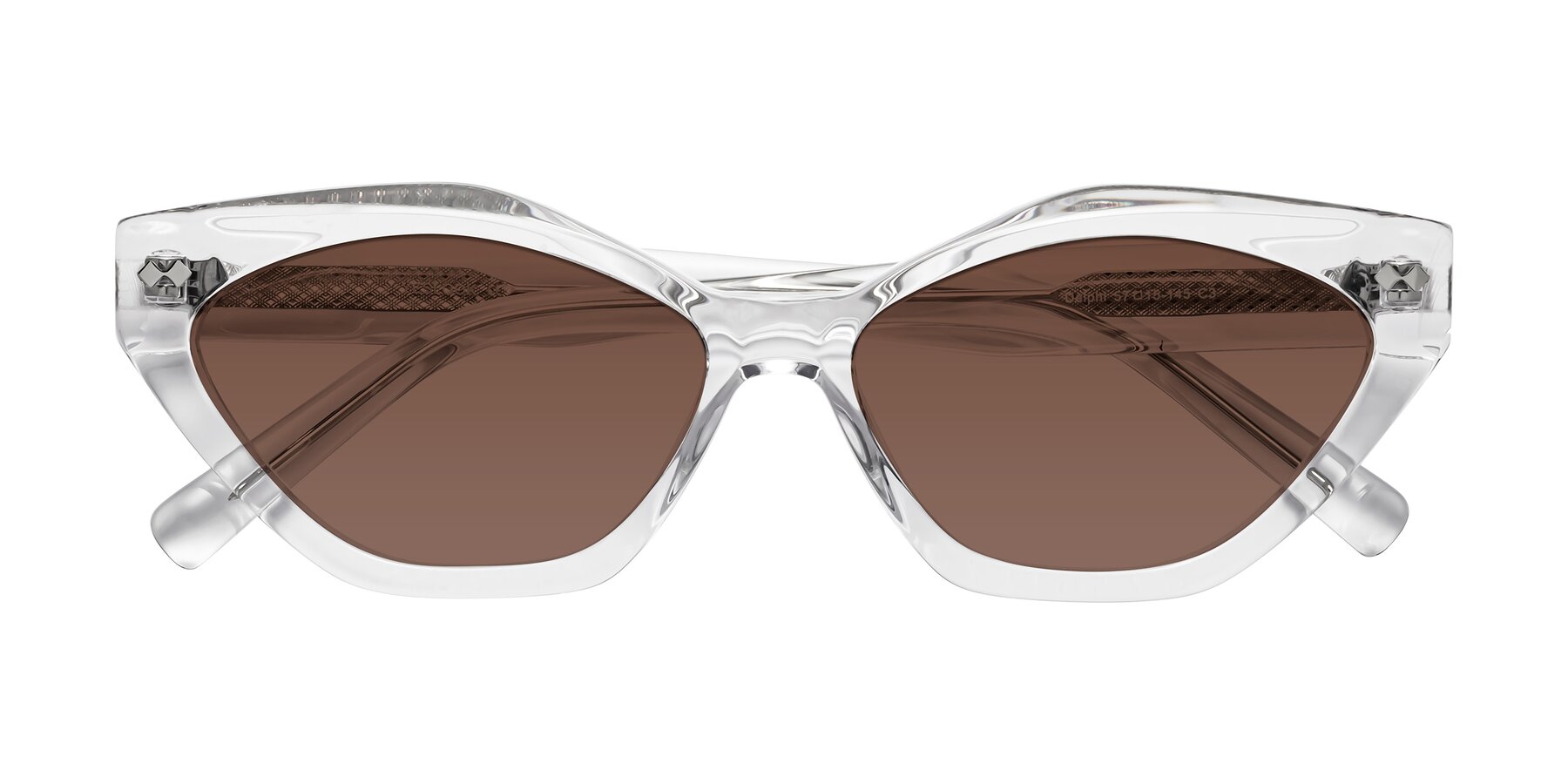 Folded Front of Delphi in Clear with Brown Tinted Lenses