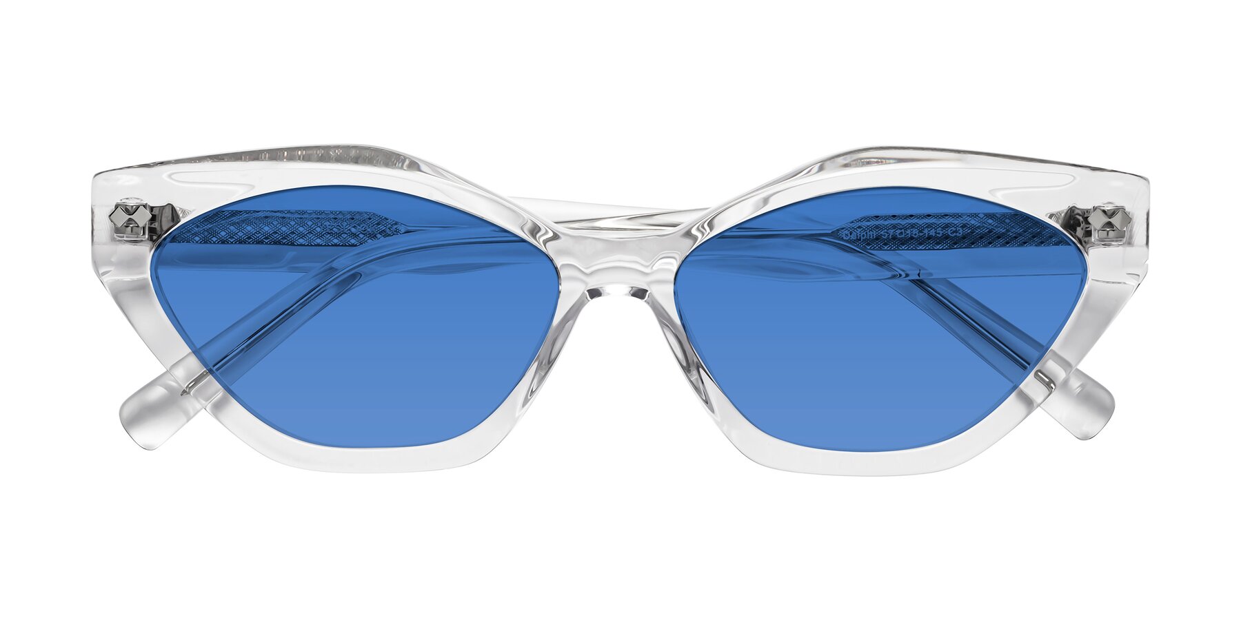 Folded Front of Delphi in Clear with Blue Tinted Lenses