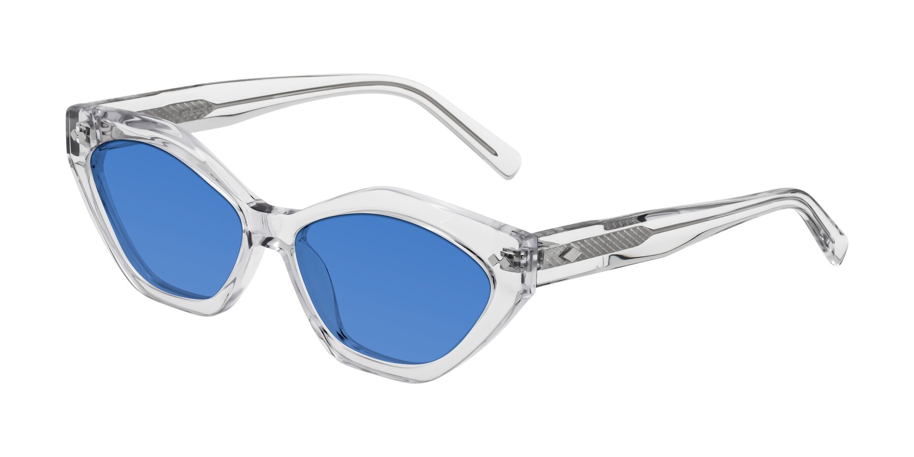 Angle of Delphi in Clear with Blue Tinted Lenses