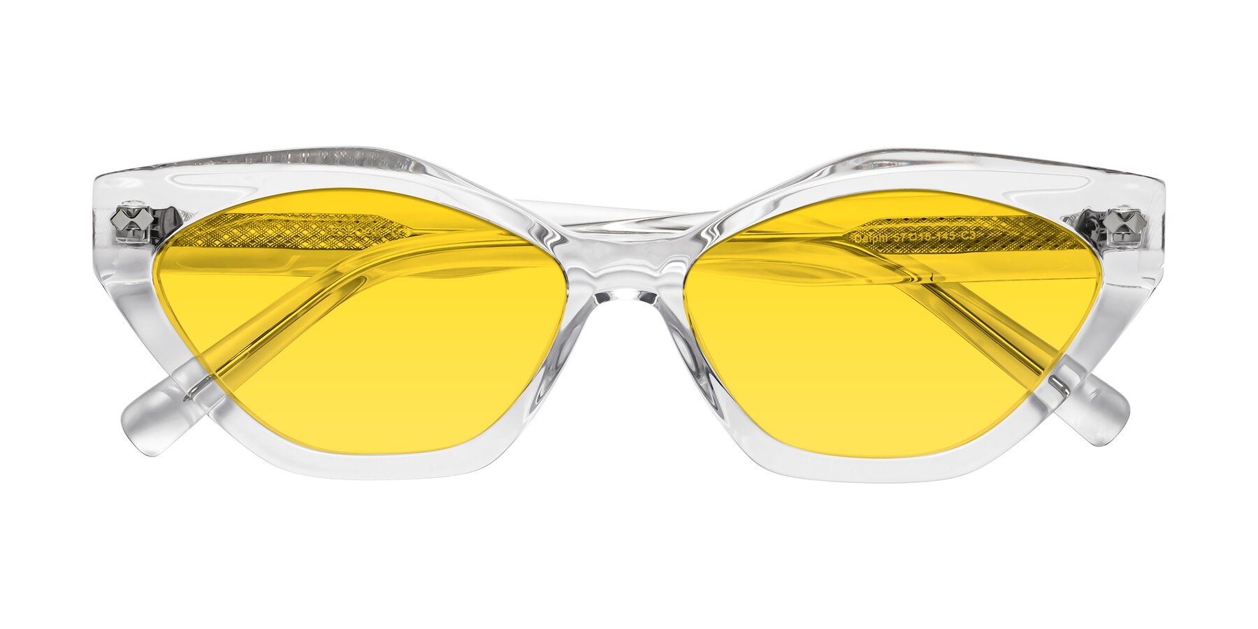 Folded Front of Delphi in Clear with Yellow Tinted Lenses