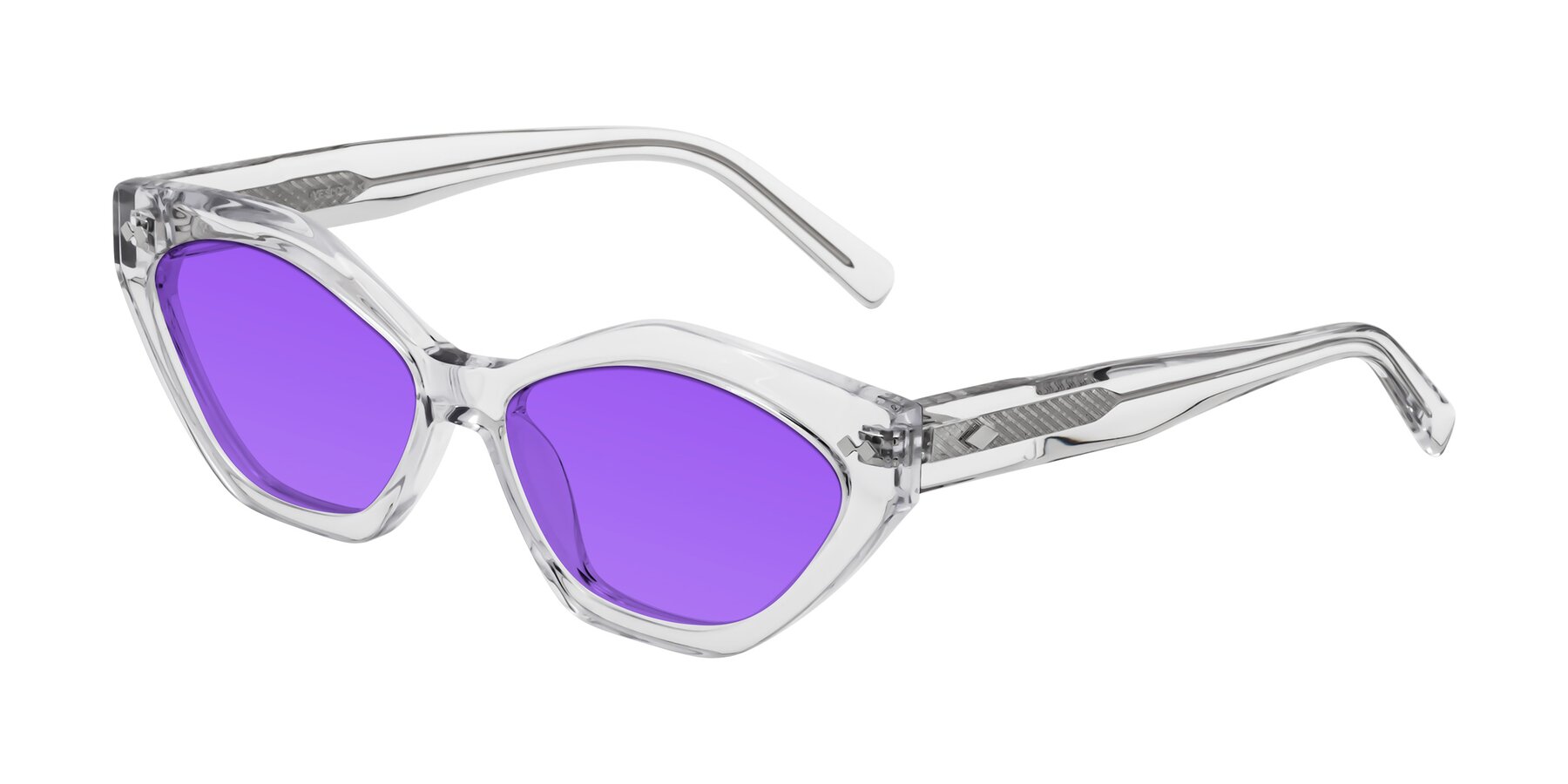 Angle of Delphi in Clear with Purple Tinted Lenses