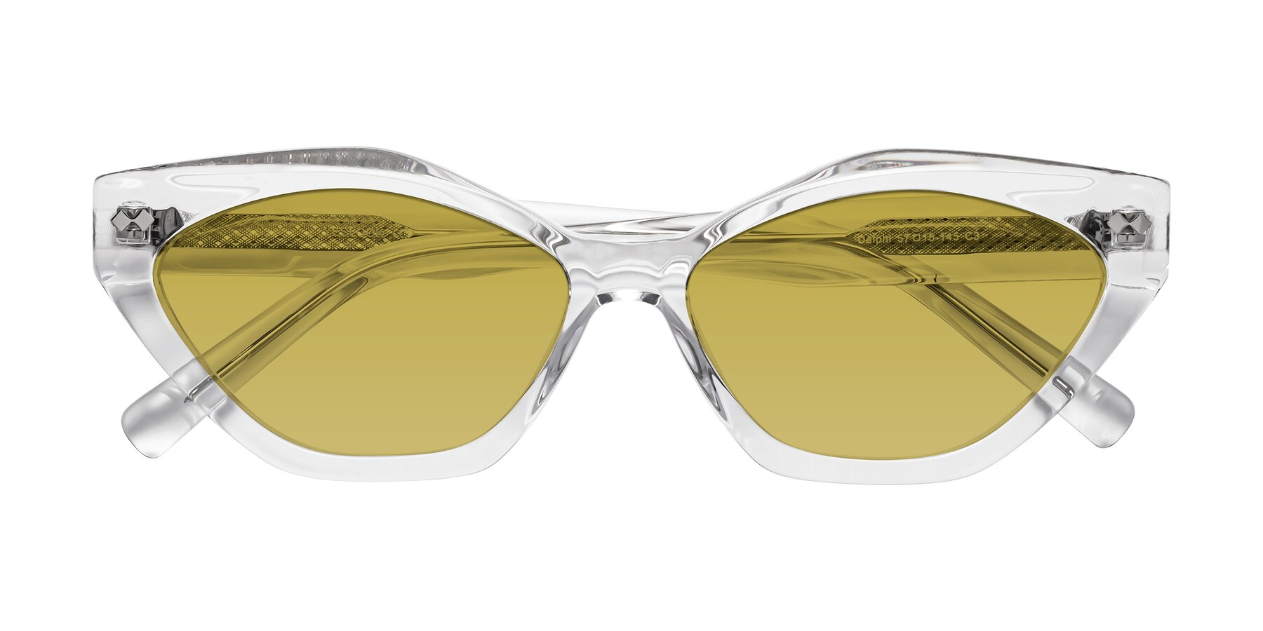 Folded Front of Delphi in Clear with Champagne Tinted Lenses